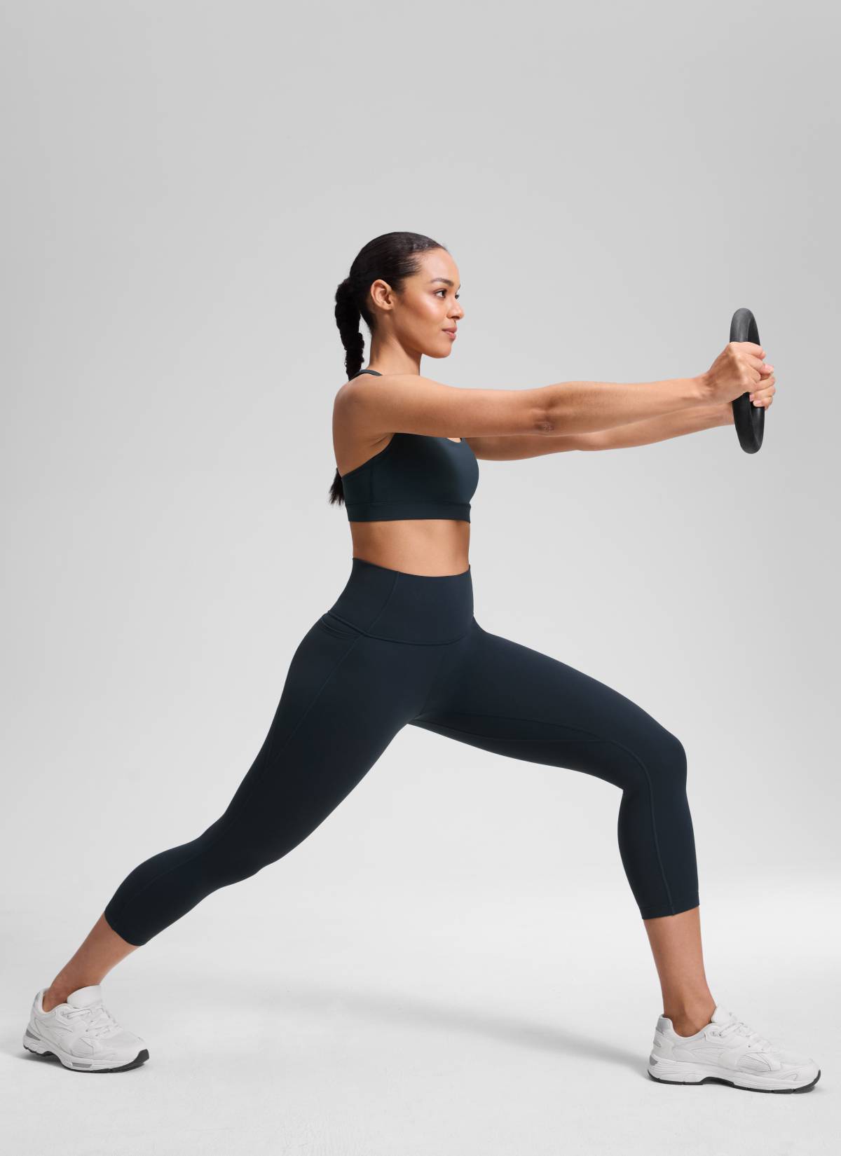 CRZ YOGA - Butterluxe نسائي لليوغا بخصر مرتفع من قماش Butterluxe مزود بجيوب، طول 21 بوصة، لون أزرق داكن أصلي