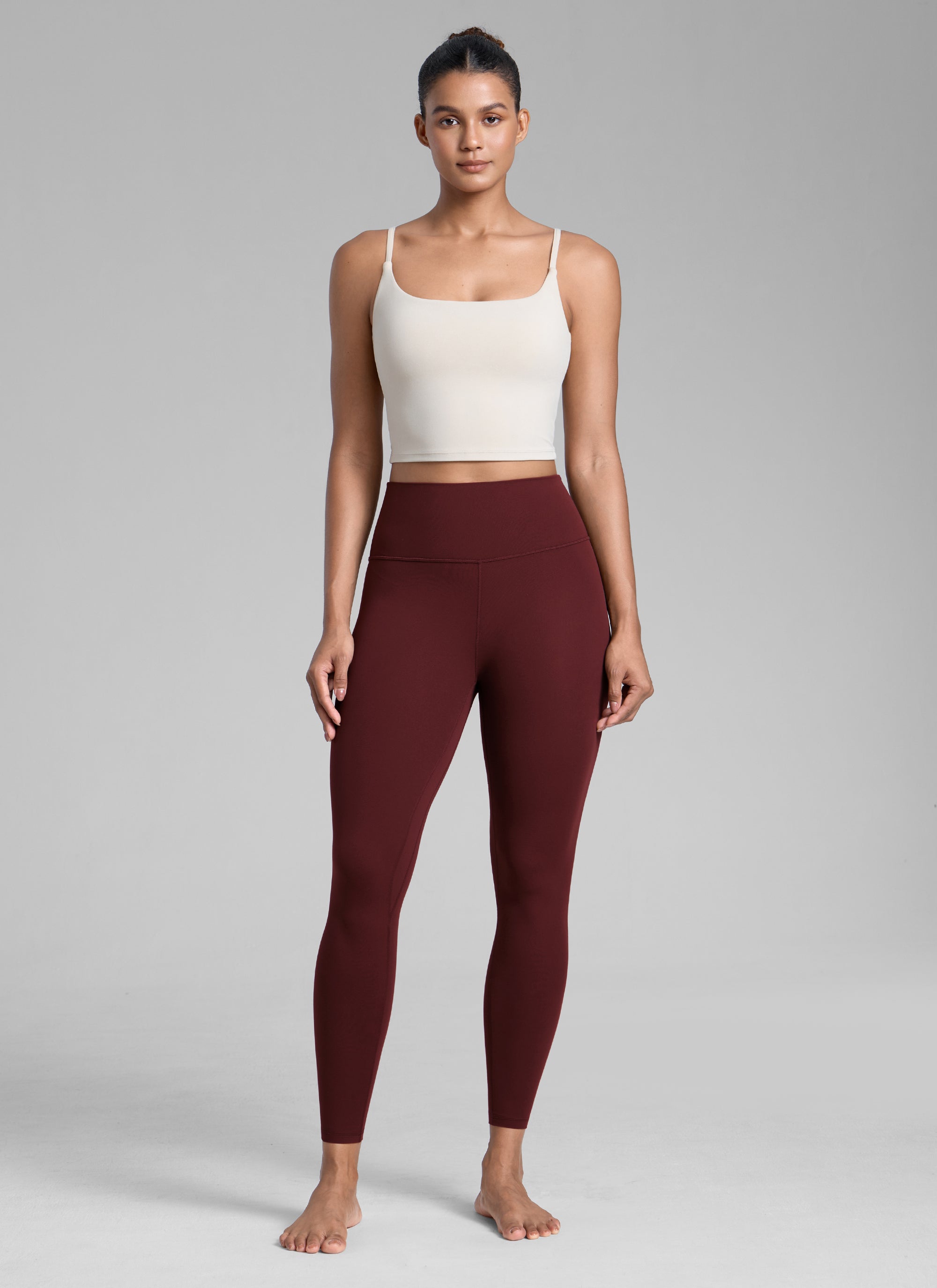ليقنز يوغا Butterlift نسائي للتمارين من CRZ YOGA، بخصر عالٍ، 64 سم، أحمر ميرلو