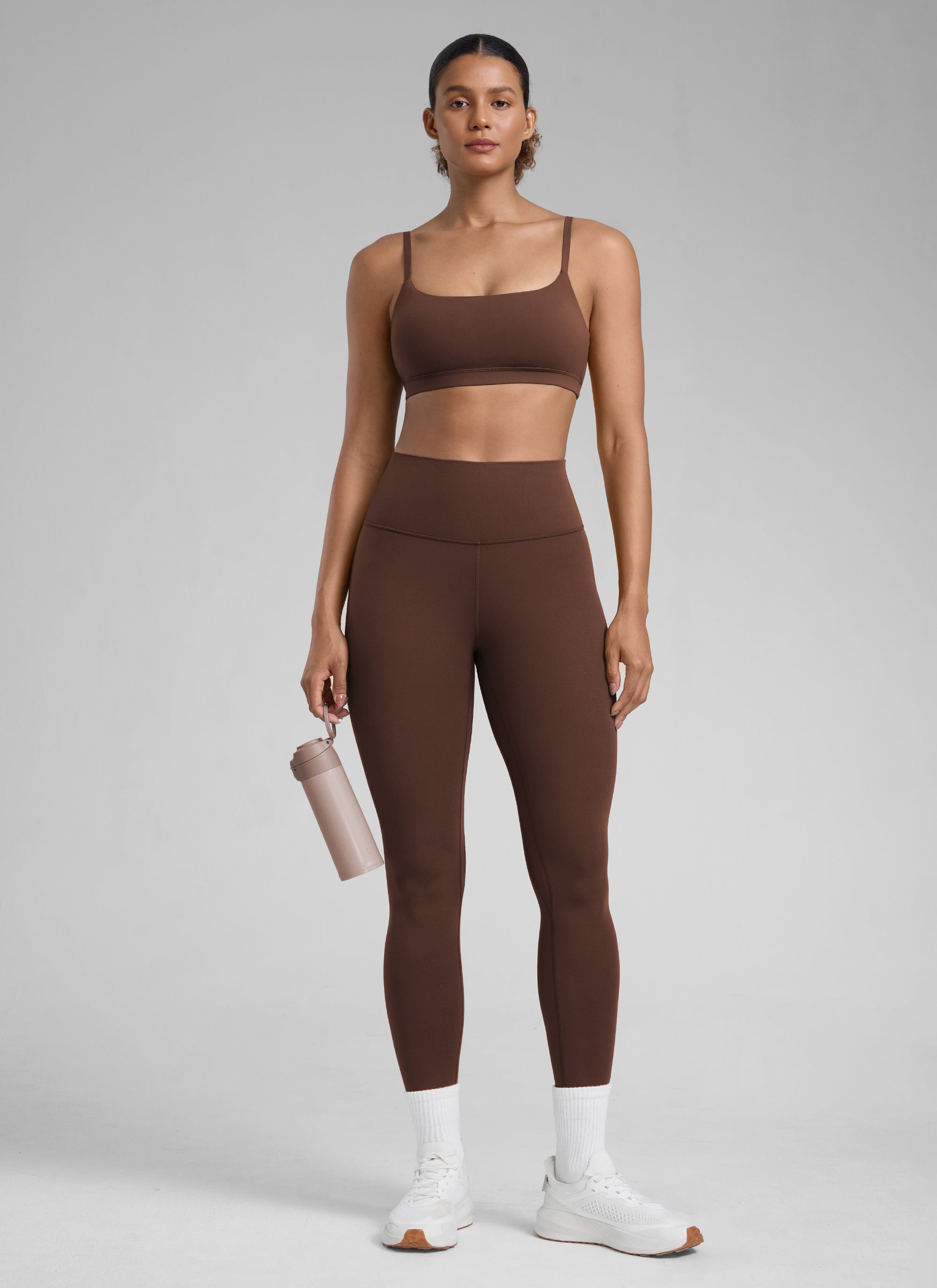 CRZ YOGA Women's Workout High Rise Butterlift Yoga Leggings 25'' Lava Brown