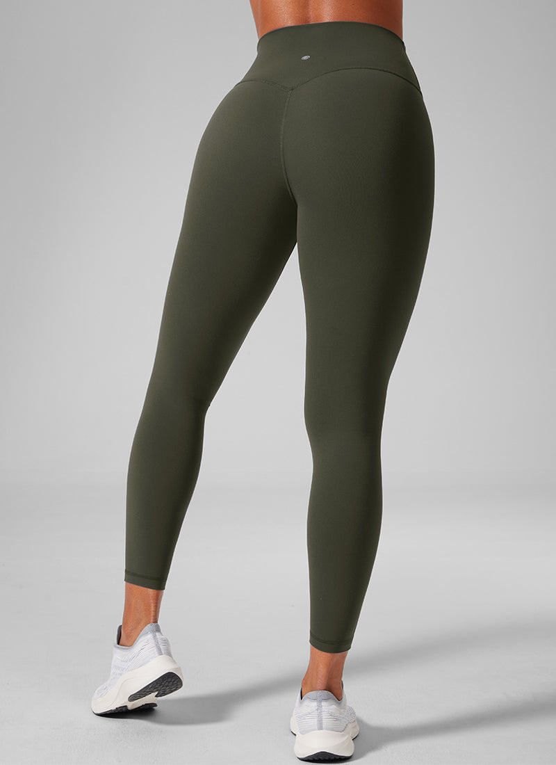 CRZ YOGA ليقنز يوجا نسائي للتمارين الرياضية بخصر مرتفع من Butterlift 64 سم أخضر زيتي