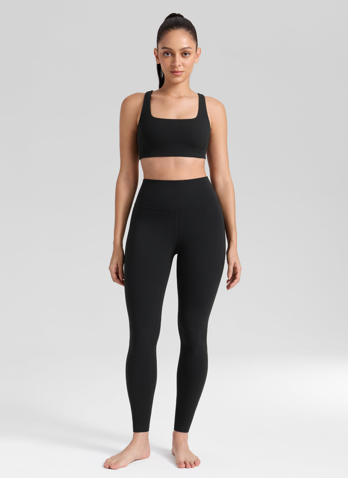 CRZ YOGA بنطال يوجا نسائي رياضي بخصر مرتفع Butterlift مقاس 71 سم لون أسود
