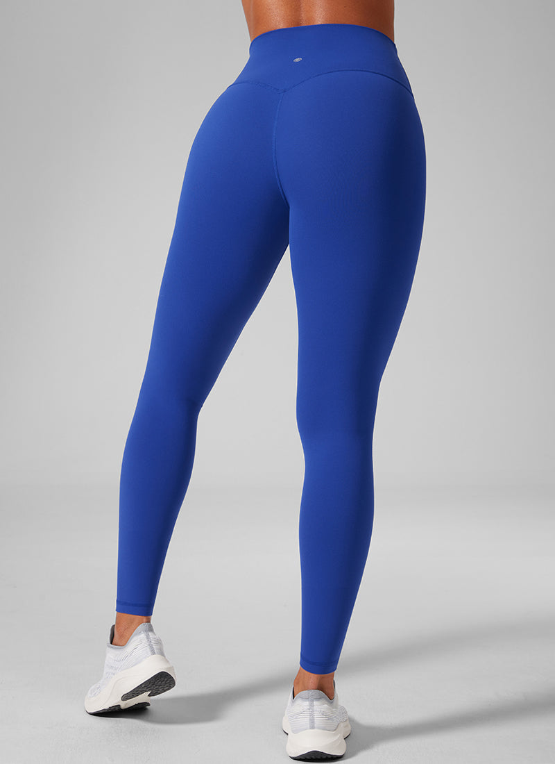 CRZ YOGA بنطال يوجا نسائي رياضي بخصر مرتفع Butterlift مقاس 71 سم لون أزرق أمواج