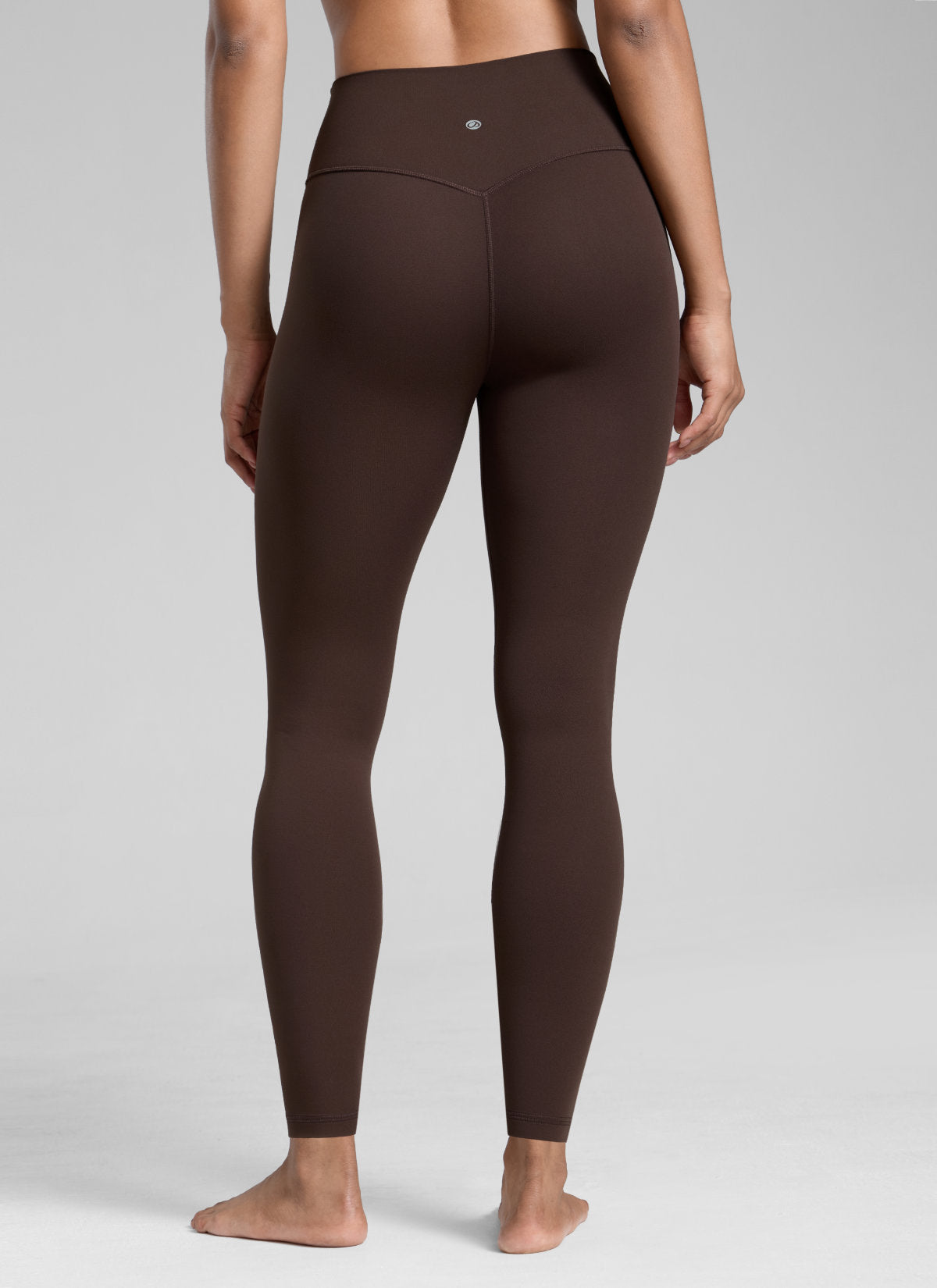 CRZ YOGA بنطال يوجا نسائي رياضي بخصر مرتفع Butterlift مقاس 71 سم لون بني شوكولاتة ساخنة