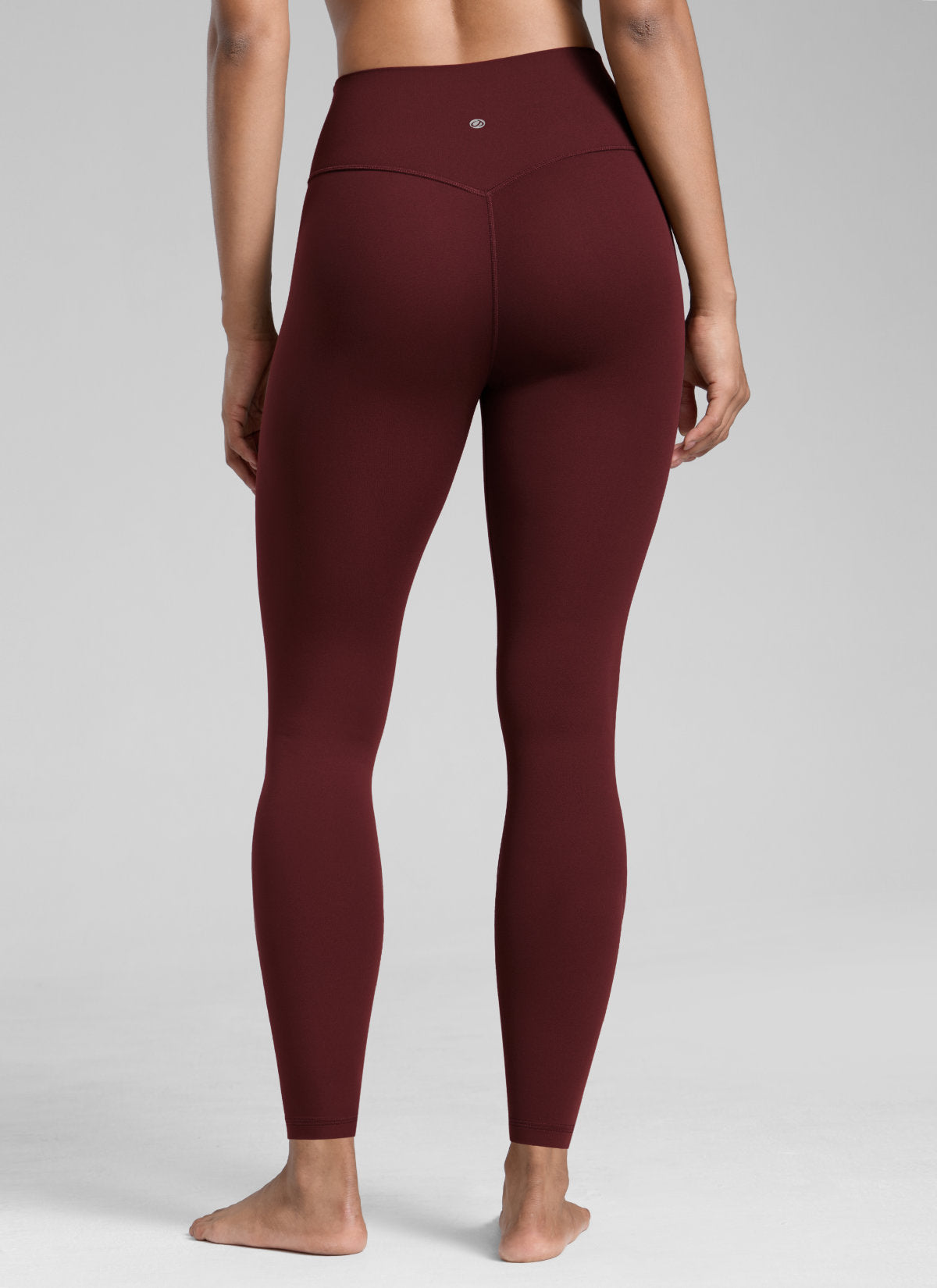 CRZ YOGA بنطال يوجا نسائي رياضي بخصر مرتفع Butterlift مقاس 71 سم لون أحمر ميرلوت
