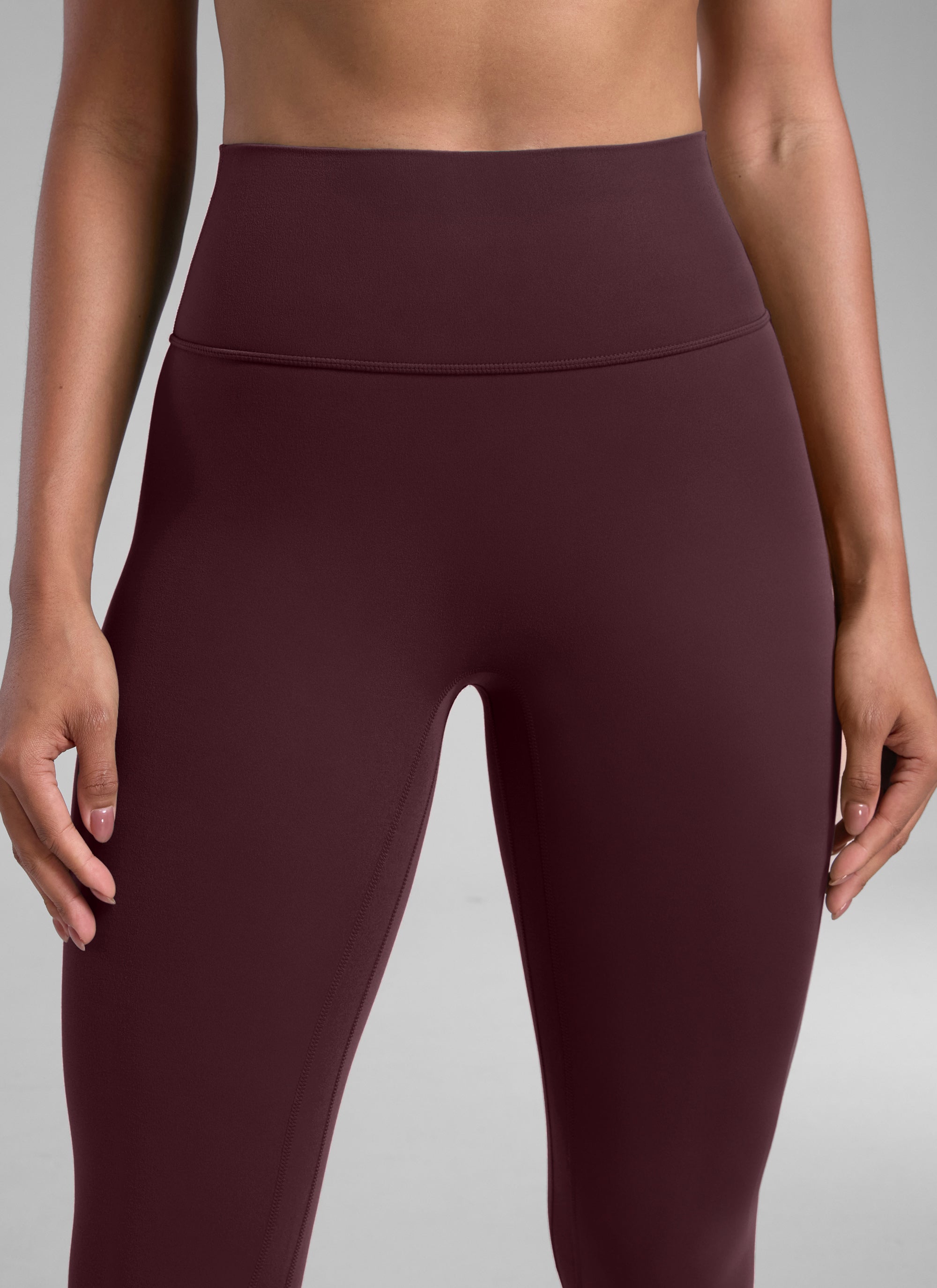 ليقنز نسائي CRZ YOGA Butterlift بخصر عالٍ وتصميم Scrunch Butt وبدون خياطة أمامية بلون برقوق ناضج