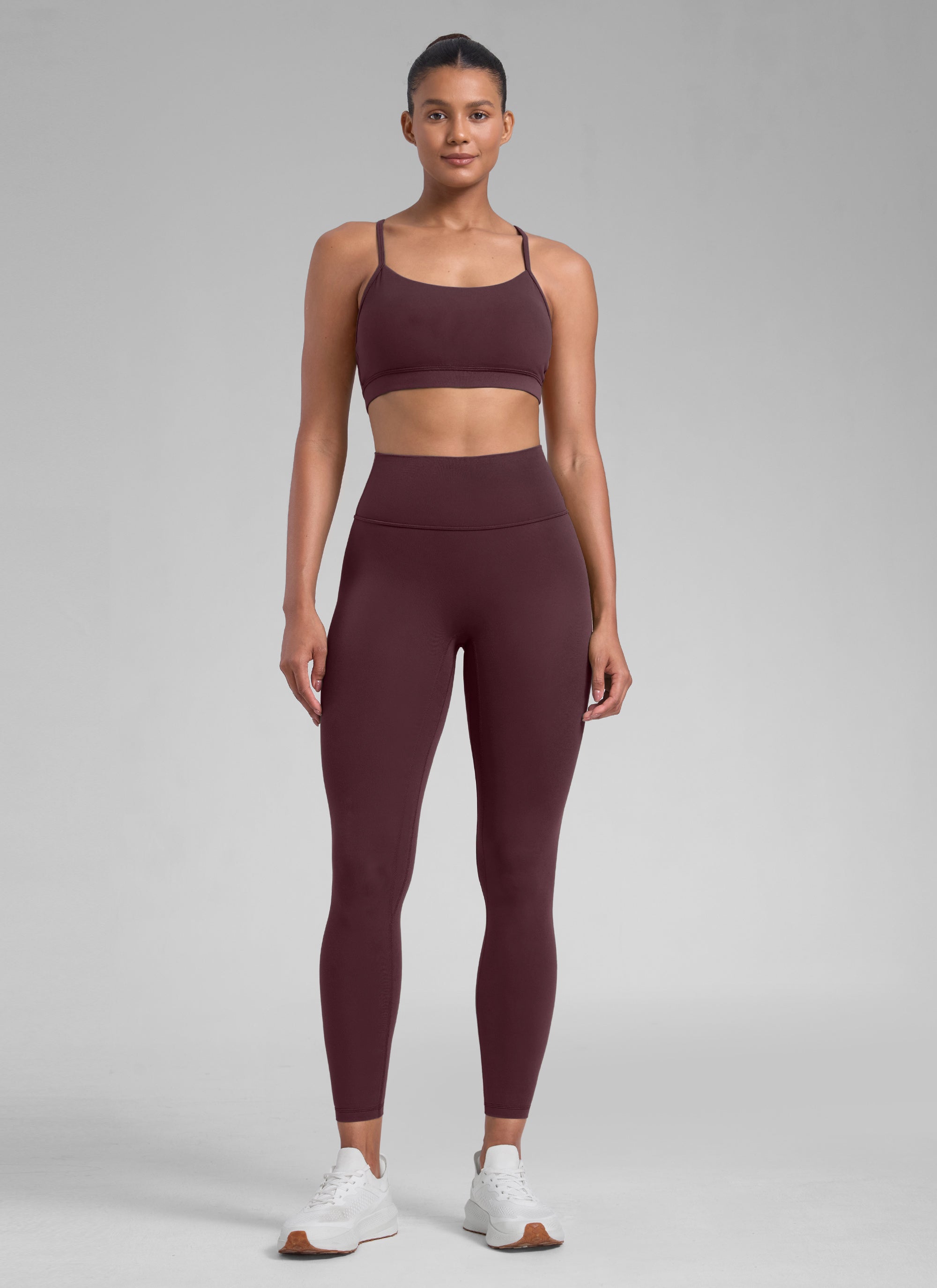 ليقنز نسائي CRZ YOGA Butterlift بخصر عالٍ وتصميم Scrunch Butt وبدون خياطة أمامية بلون برقوق ناضج