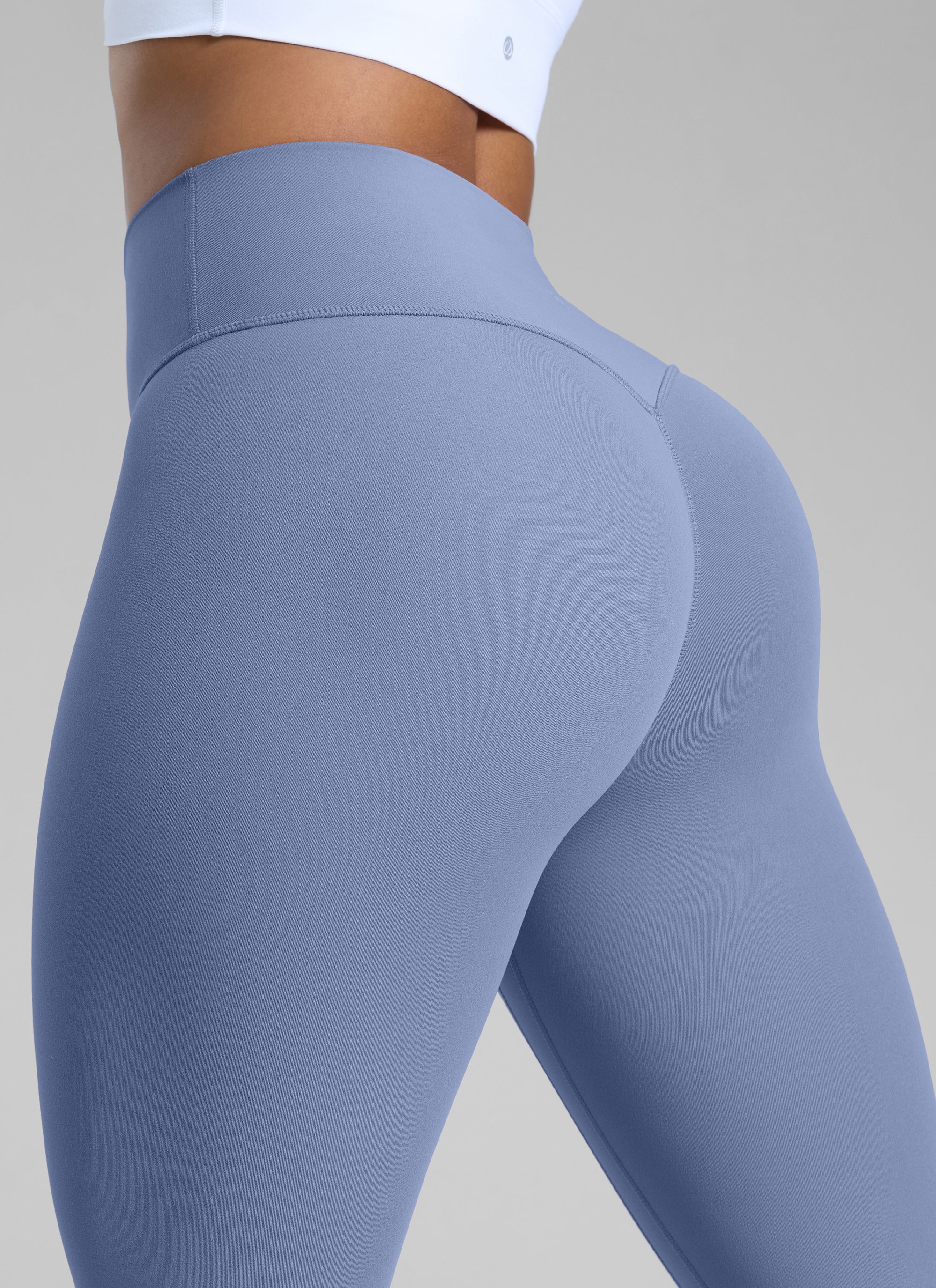 ليقنز نسائي CRZ YOGA Butterlift بخصر عالٍ وتصميم Scrunch Butt وبدون خياطة أمامية بلون أزرق الواحة