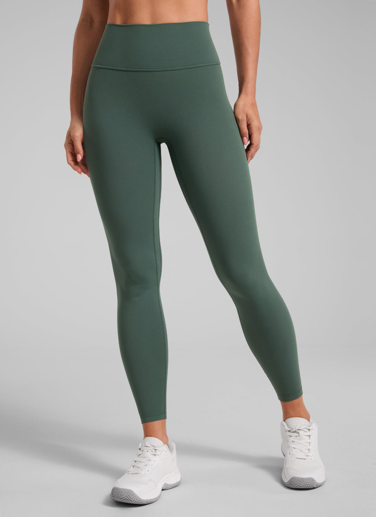 ليقنز نسائي CRZ YOGA Butterlift بخصر عالٍ وتصميم Scrunch Butt وبدون خياطة أمامية بلون أخضر غابة داكن