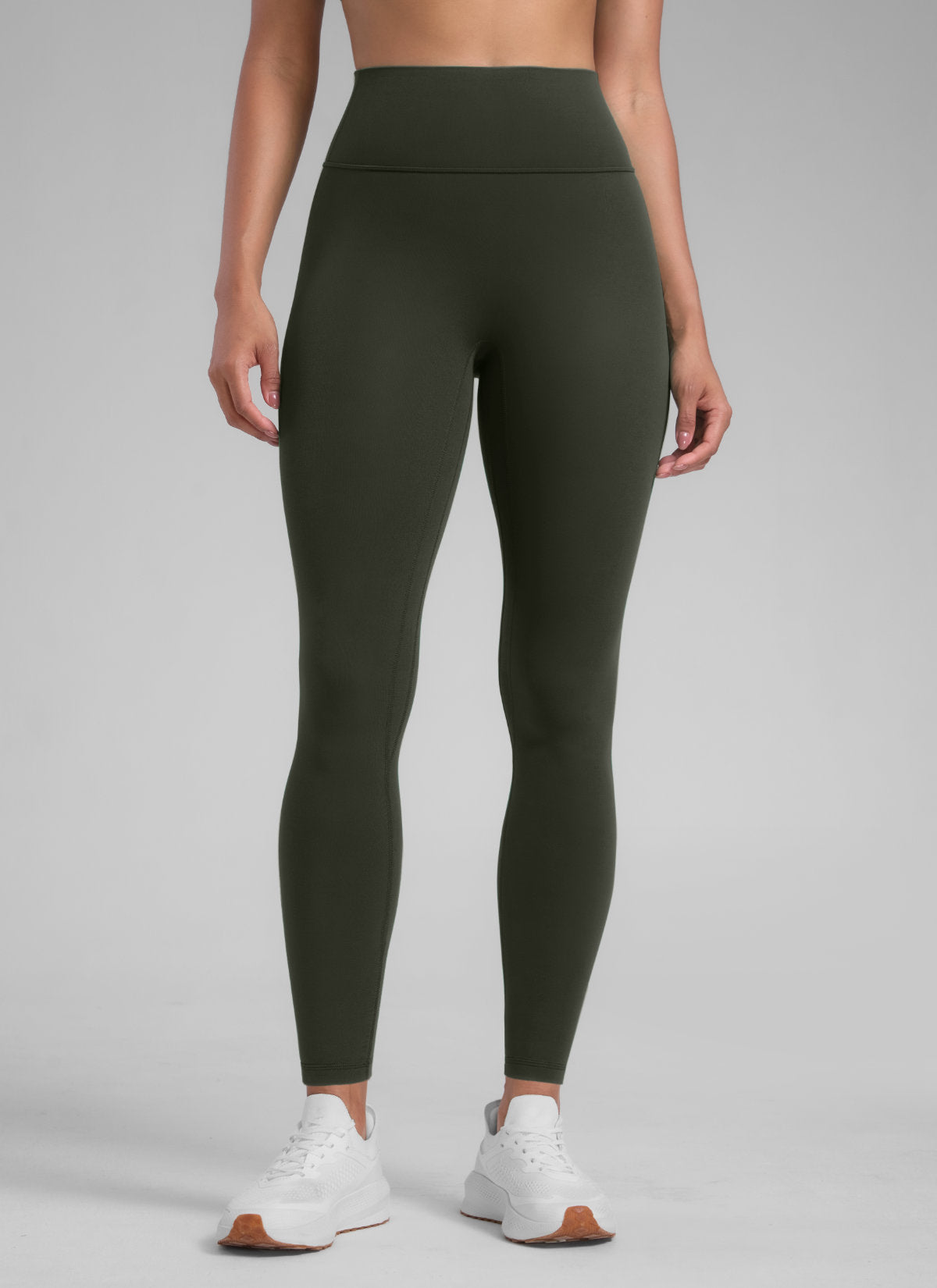 ليقنز Secretsculpt™ نسائي للتمارين بدون درزة أمامية بطول 71 سم أخضر زيتي من CRZ YOGA