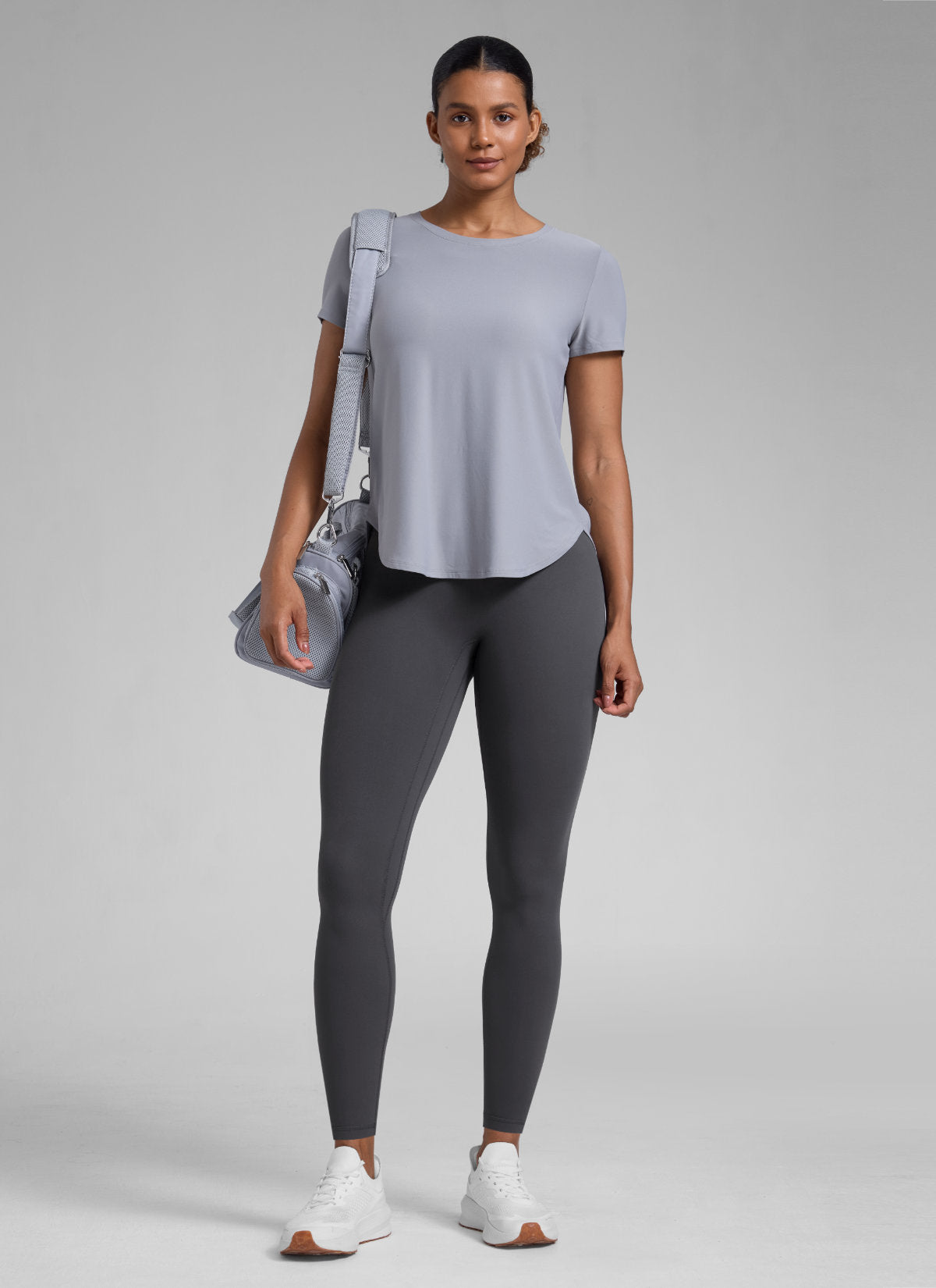 CRZ YOGA Women's Secretsculpt™ Workout No Front Seam Legging 28'' Mysterious Grey