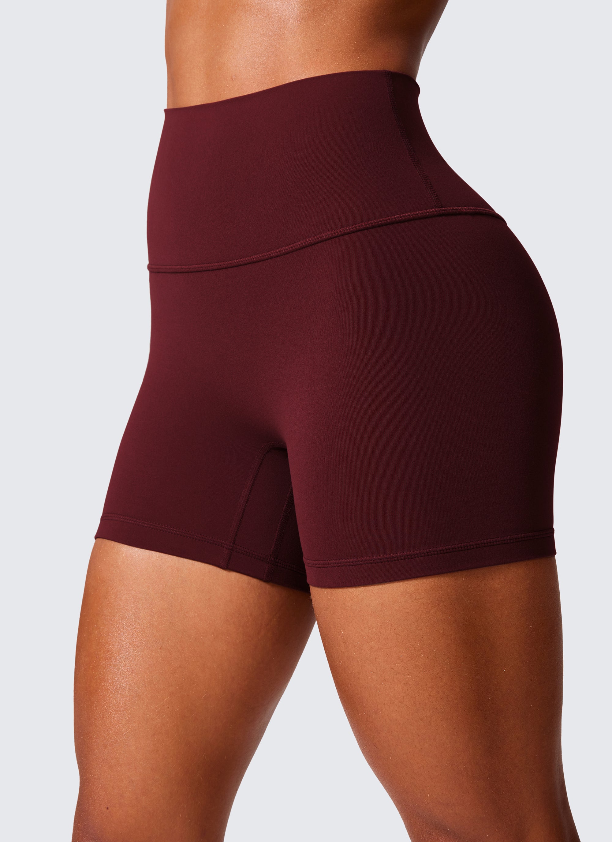 CRZ YOGA Womens Butterlift Scrunch Butt Atheletic Workout Biker Shorts Red Merlot