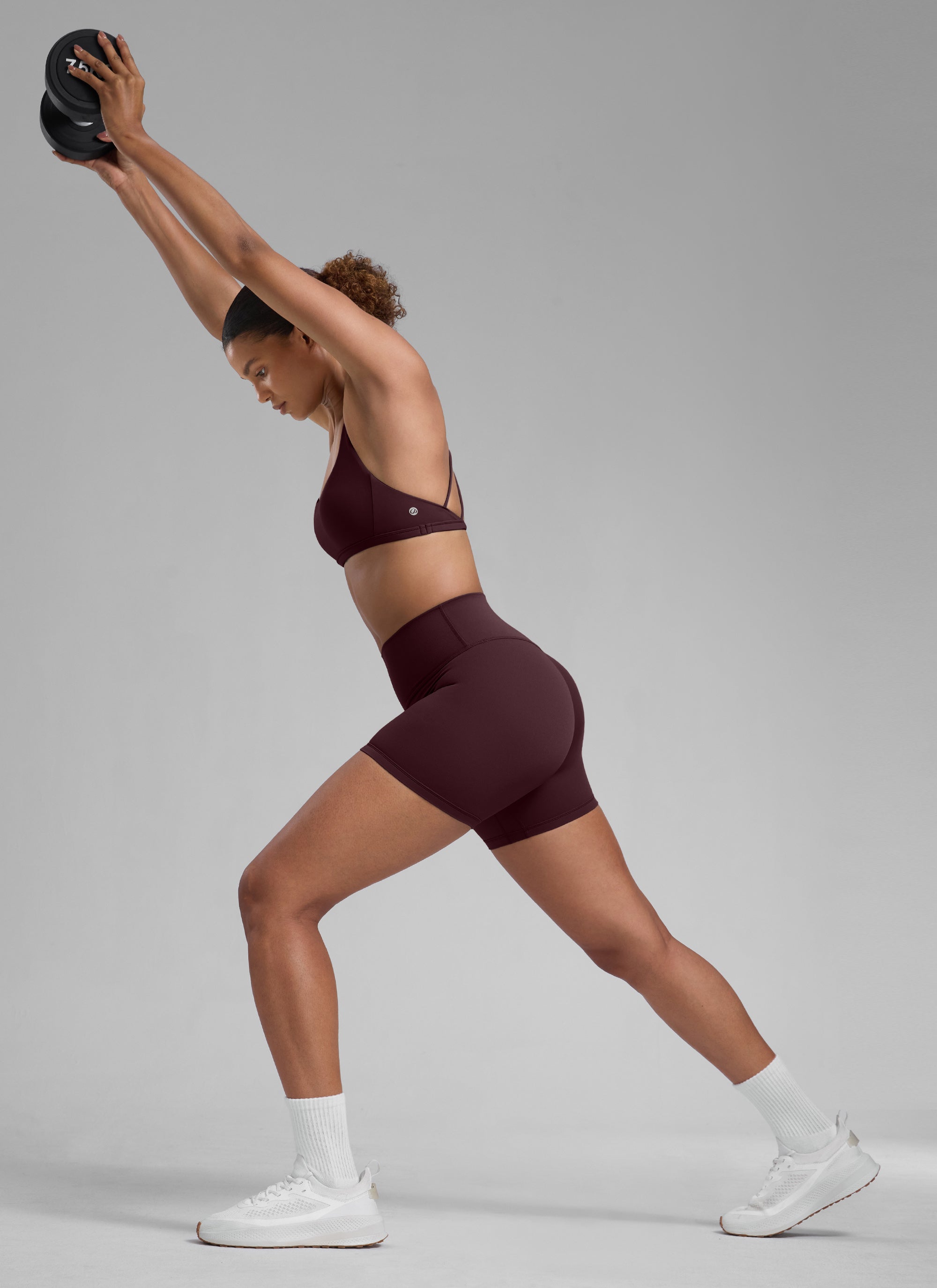 شورت CRZ YOGA نسائي Butterlift رياضي للتمارين وركوب الدراجات بتصميم رفع المؤخرة - خوخي ناضج