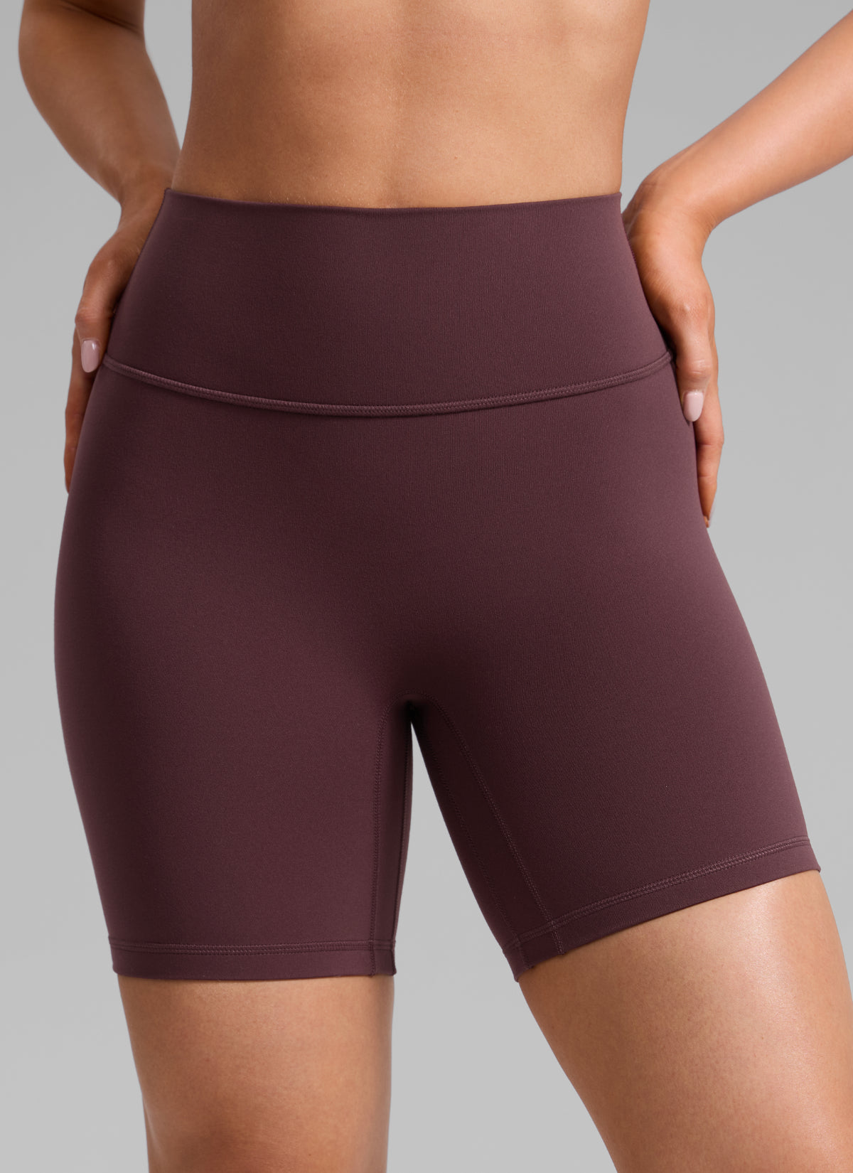 CRZ YOGA Butterlift شورت بايكر نسائي بتصميم Scrunch Butt بطول 15 سم بدون خياطة أمامية برقوق ناضج