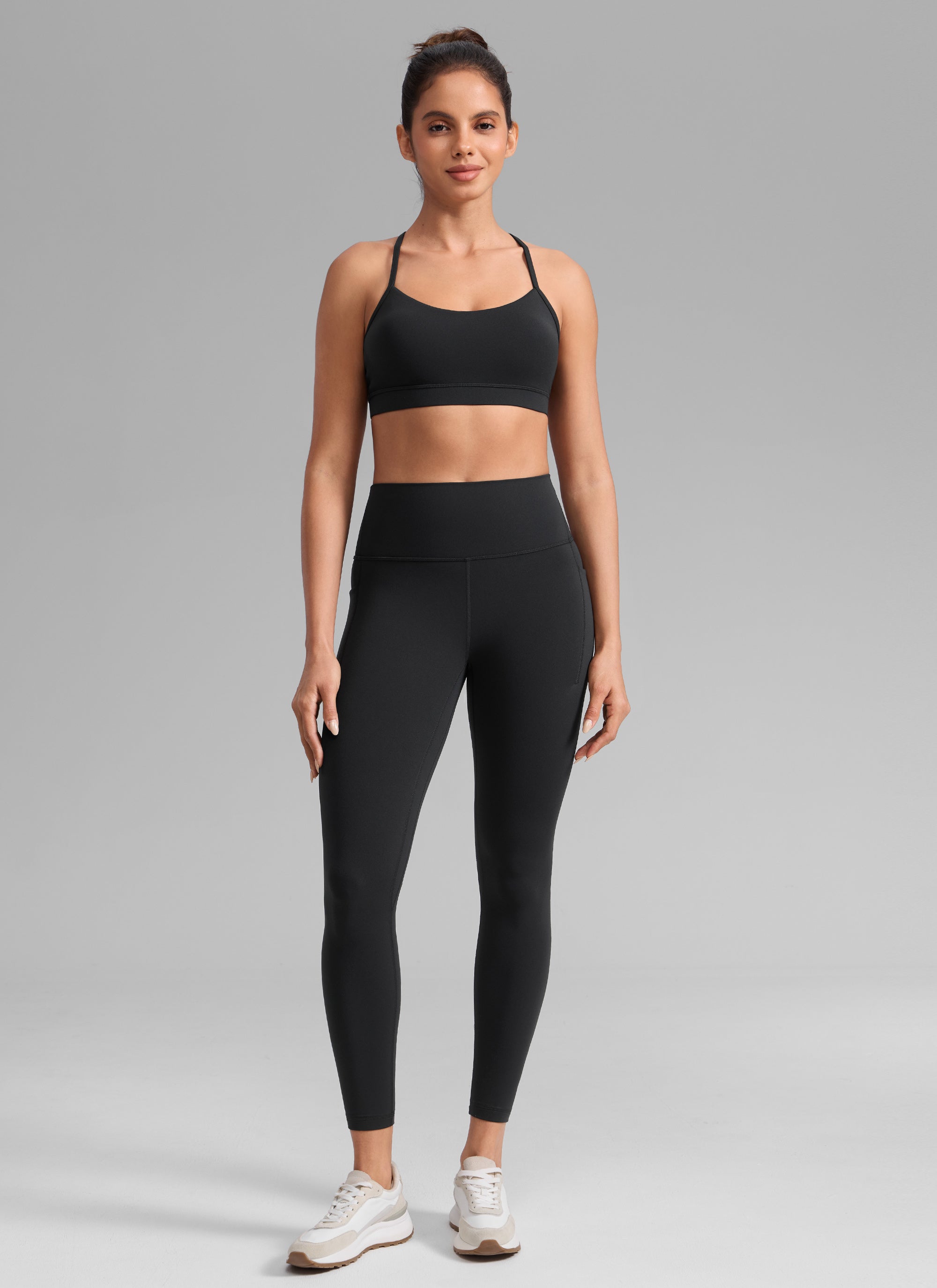 ليقنز Butterlift للتمارين بخصر عالٍ وجيوب نسائي من CRZ YOGA بطول 64 سم بلون أسود