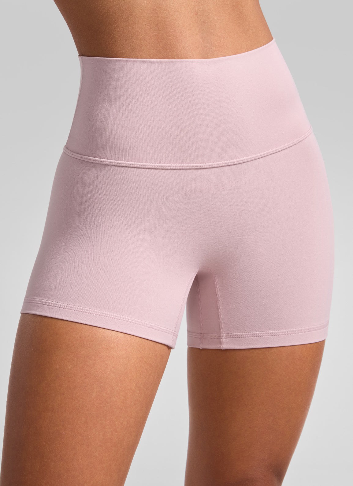شورت نسائي من CRZ YOGA Butterluxe لليوجا بخصر عالٍ وبدون درزة أمامية بطول 10 سم، وردي هيز