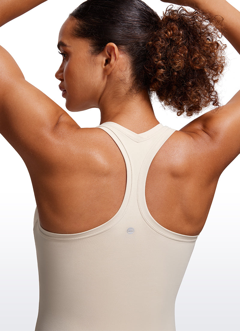بلوزة تانك ضيقة يوغا للنساء من CRZ YOGA بتصميم Butterluxe وبريسرباك بلون موهافي تان