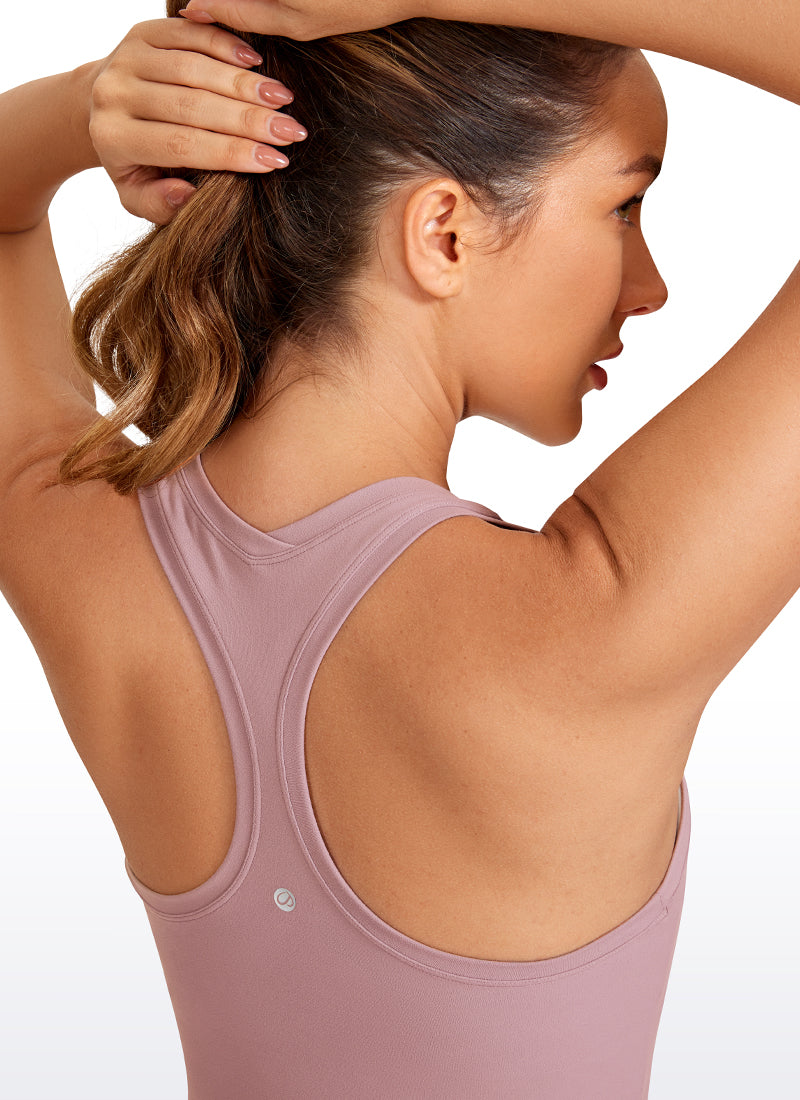 توب CRZ YOGA نسائي لليوجا، Butterluxe بياقة مستديرة وظهر ريسر باك، بقصة ضيقة، بنفسجي وردي فواح