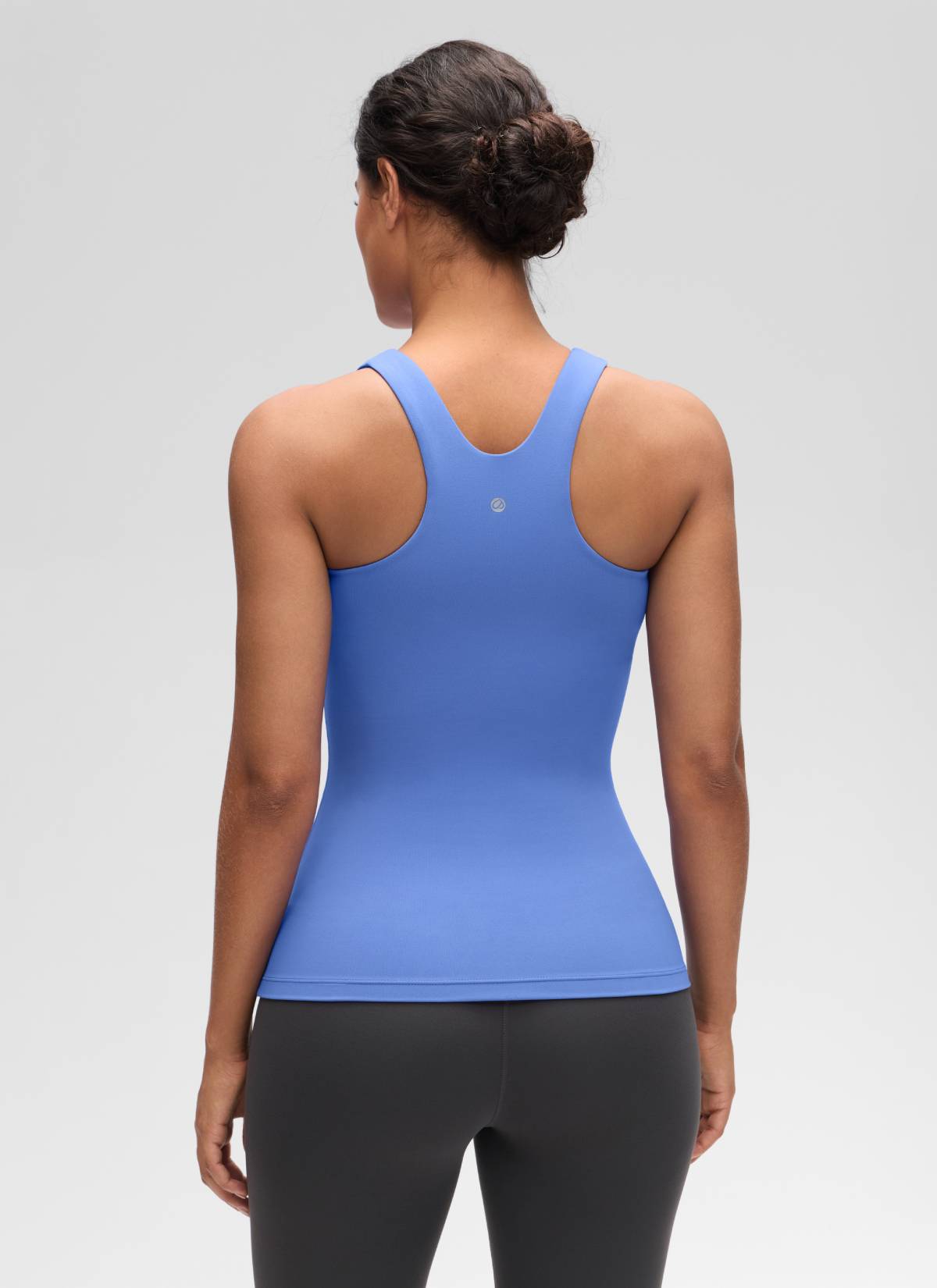 CRZ YOGA Women's Yoga Slim Fit Top Butterluxe Tank Racerback High Neck Wild Indigo @model_info:Carol