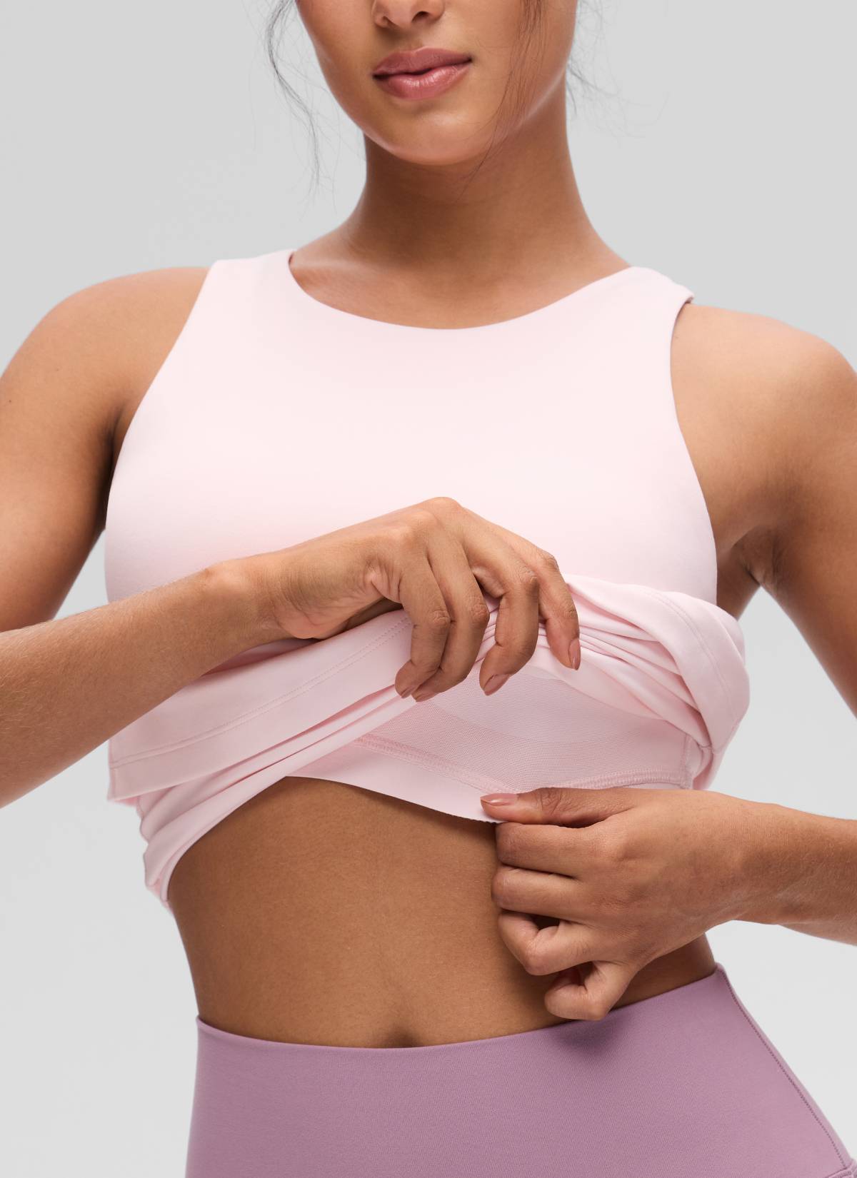 CRZ YOGA Women's Yoga Slim Fit Top Butterluxe Tank Racerback High Neck Strawberry Pink @model_info:Carol