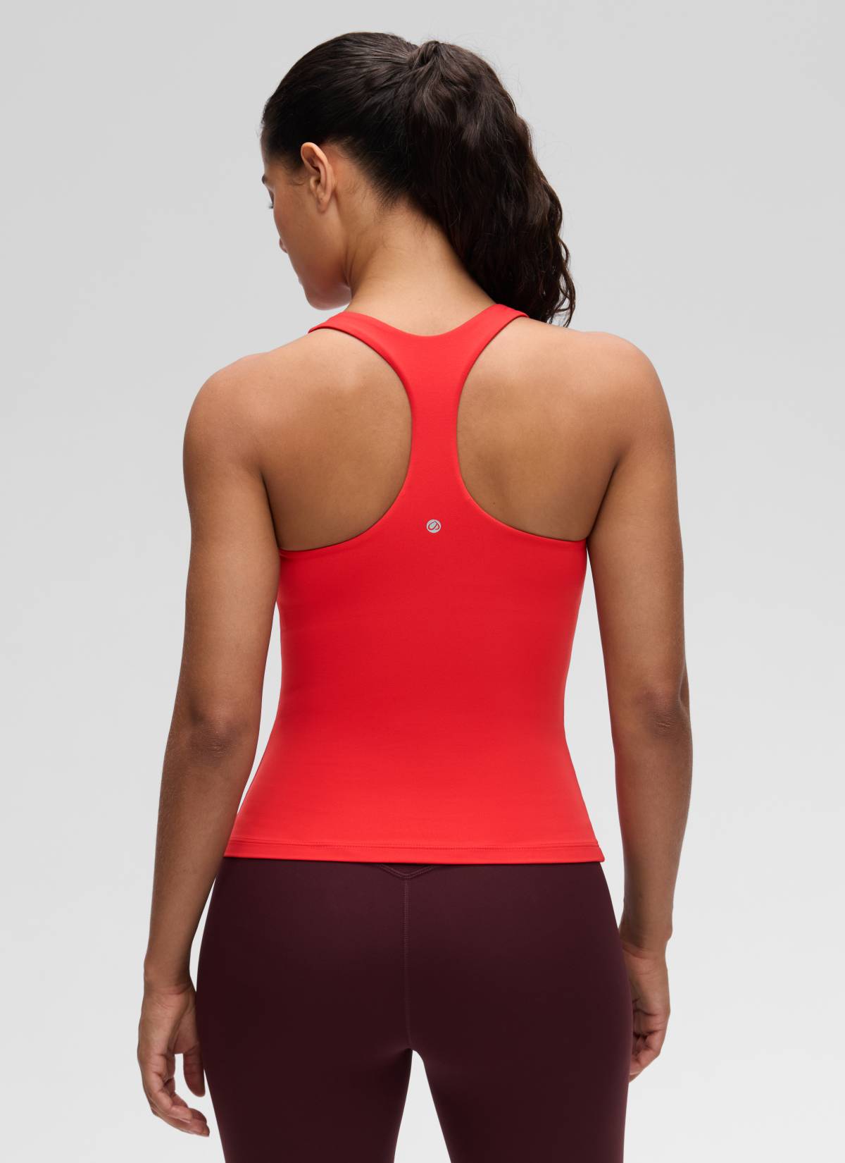 CRZ YOGA Women's Yoga Tight Fit Tops Butterluxe Built-in Bra Tank Deep Red