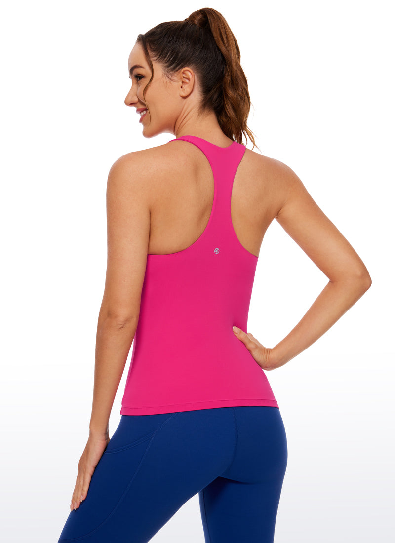 CRZ YOGA Women's Yoga Tight Fit Tops Butterluxe Built-in Bra Tank Granita Pink @model_info:DEN