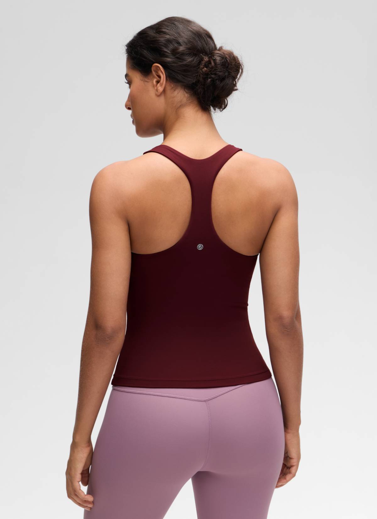 CRZ YOGA Women's Yoga Tight Fit Tops Butterluxe Built-in Bra Tank Red Merlot