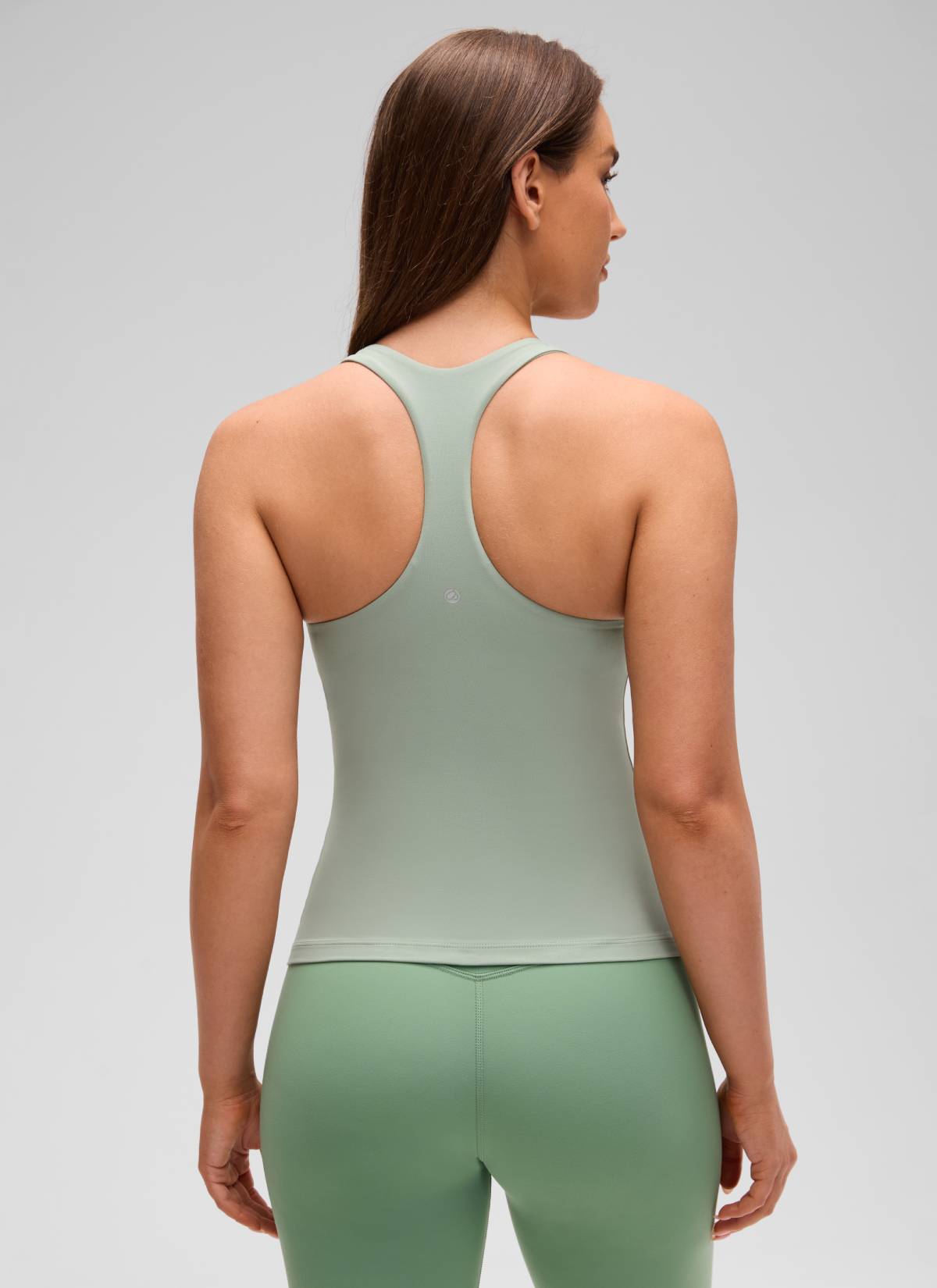 CRZ YOGA Women's Yoga Tight Fit Tops Butterluxe Built-in Bra Tank Green Palm Court