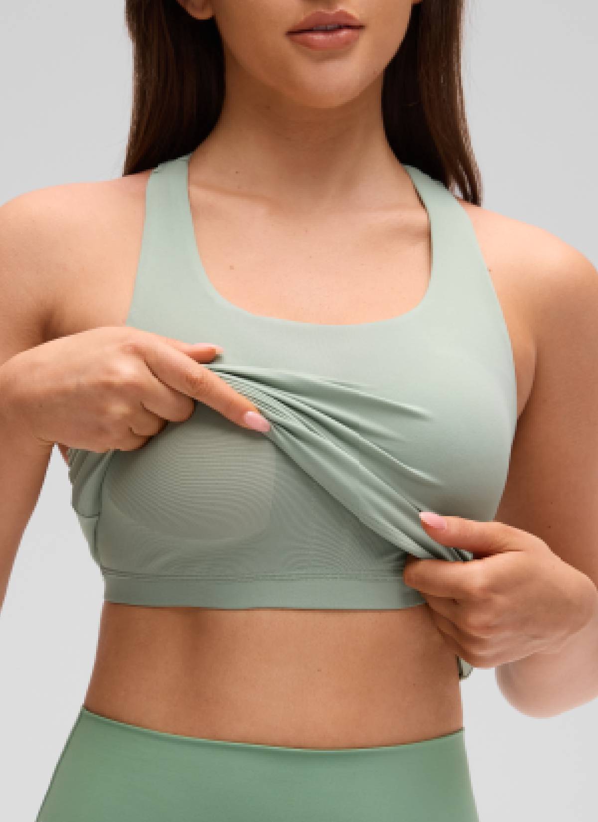 CRZ YOGA Women's Yoga Tight Fit Tops Butterluxe Built-in Bra Tank Green Palm Court