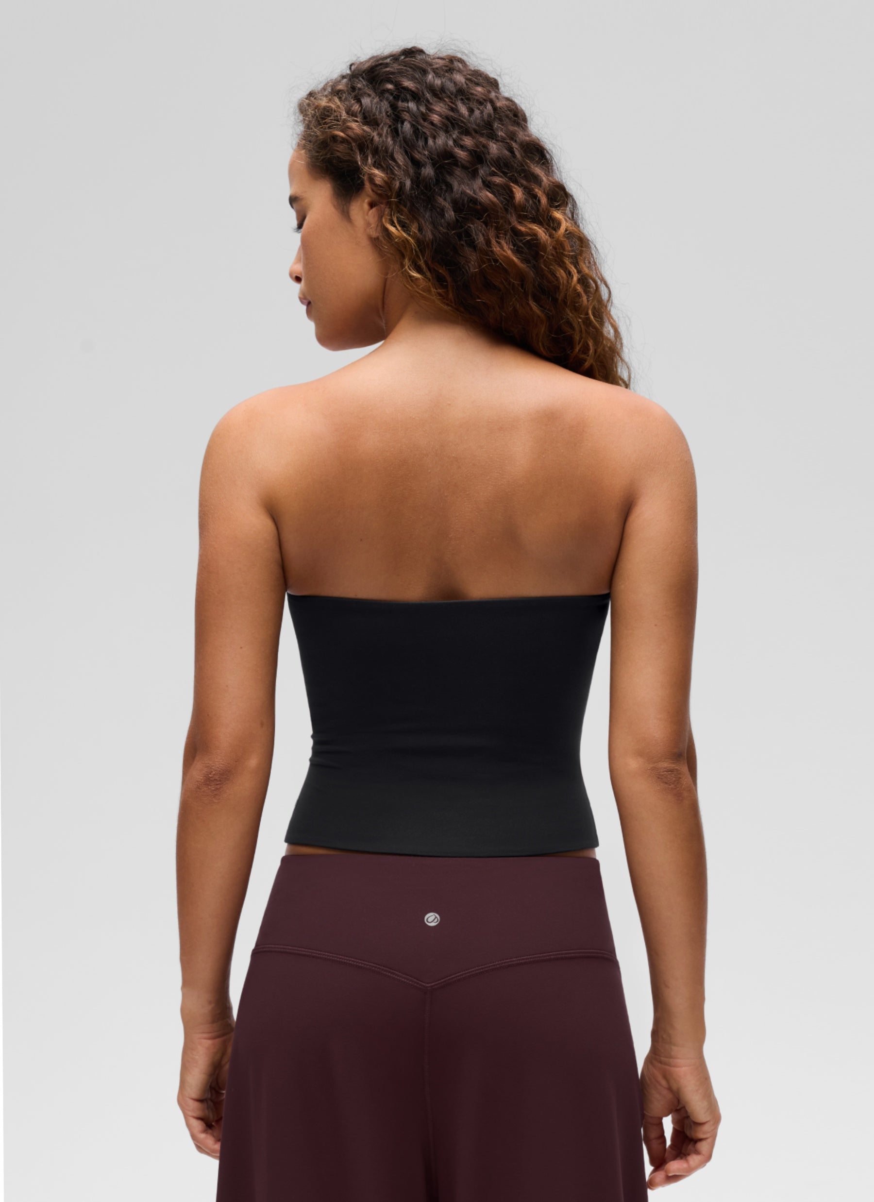 CRZ YOGA Women's Casual Butterluxe Tight Fit Strapless Tops Black