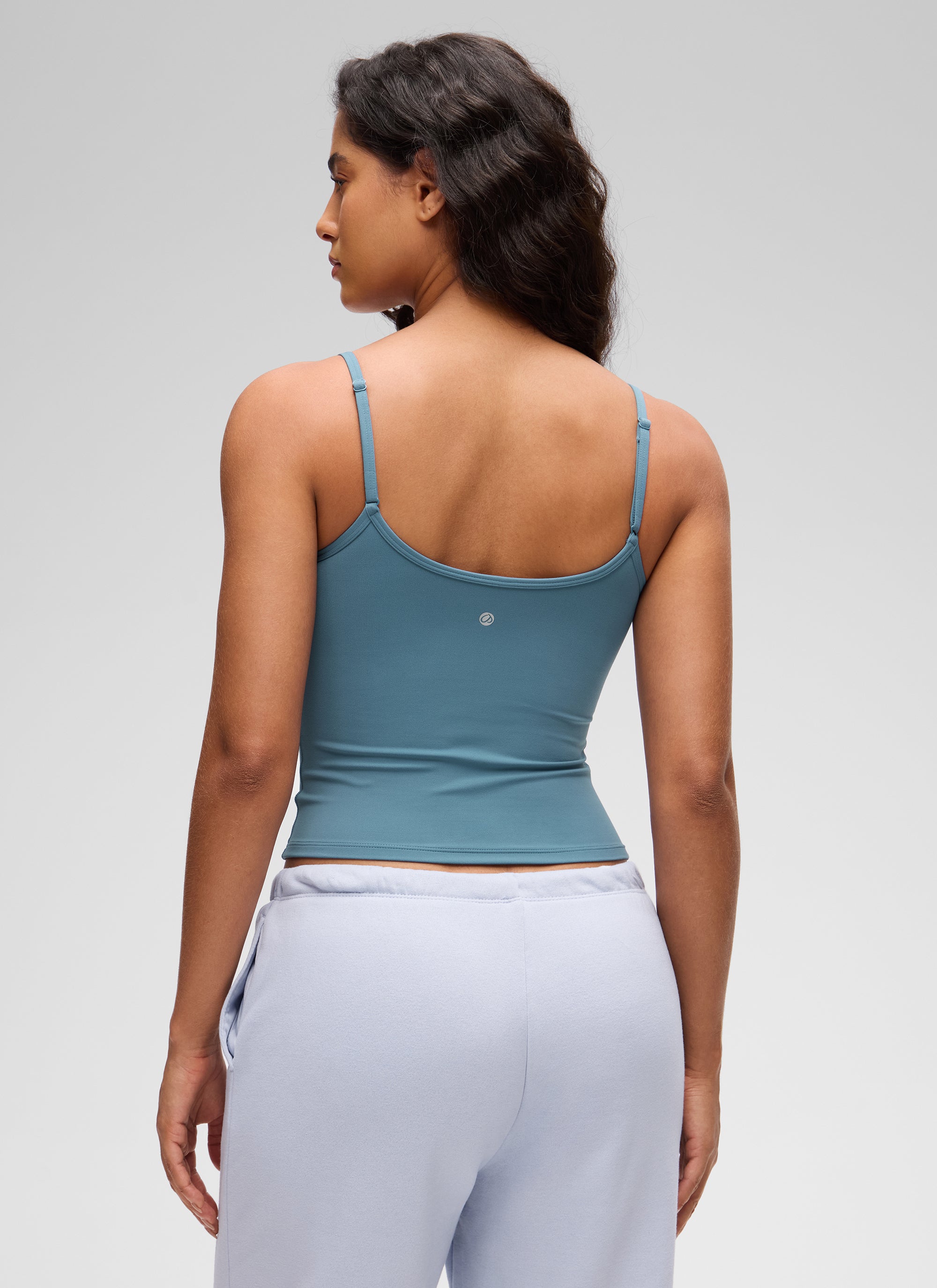 CRZ YOGA - Butterluxe نسائي Butterluxe بياقة مستديرة وفتحة ظهر على شكل حرف U وبطانة مزدوجة، اللون: أزرق رماد