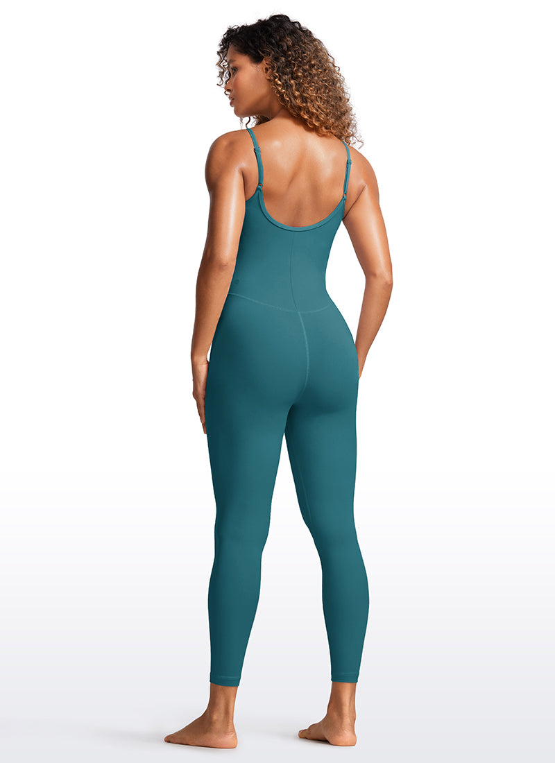 CRZ YOGA Women's Yoga Tight Fit Jumpsuits Build-in Bra Bodysuits Green Jade @model_info:GI