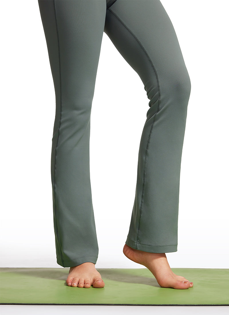 CRZ YOGA Women's Yoga Tight Fit Flare Jumpsuits Build-in Bra Bodysuits Grey Sage @model_info:Maysa