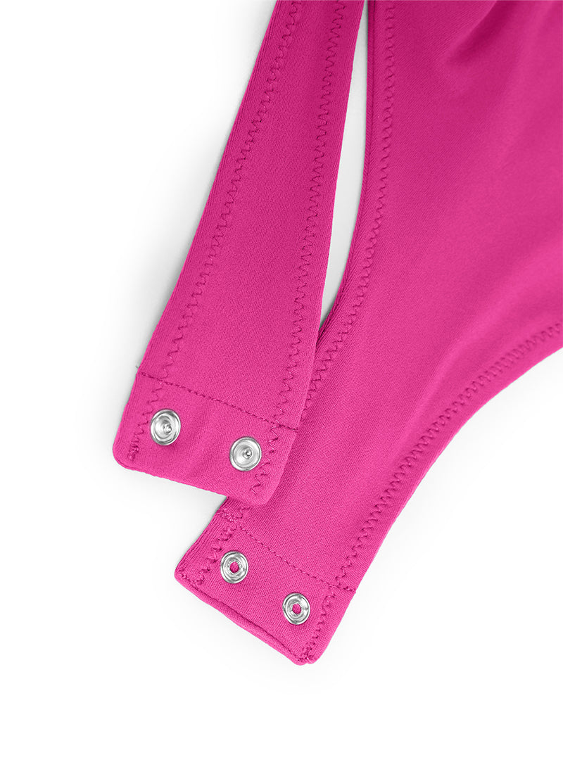 CRZ YOGA Women's Yoga Tight Fit High Neck Racerback Bodysuits Hibiscus Purple @model_info:NEW