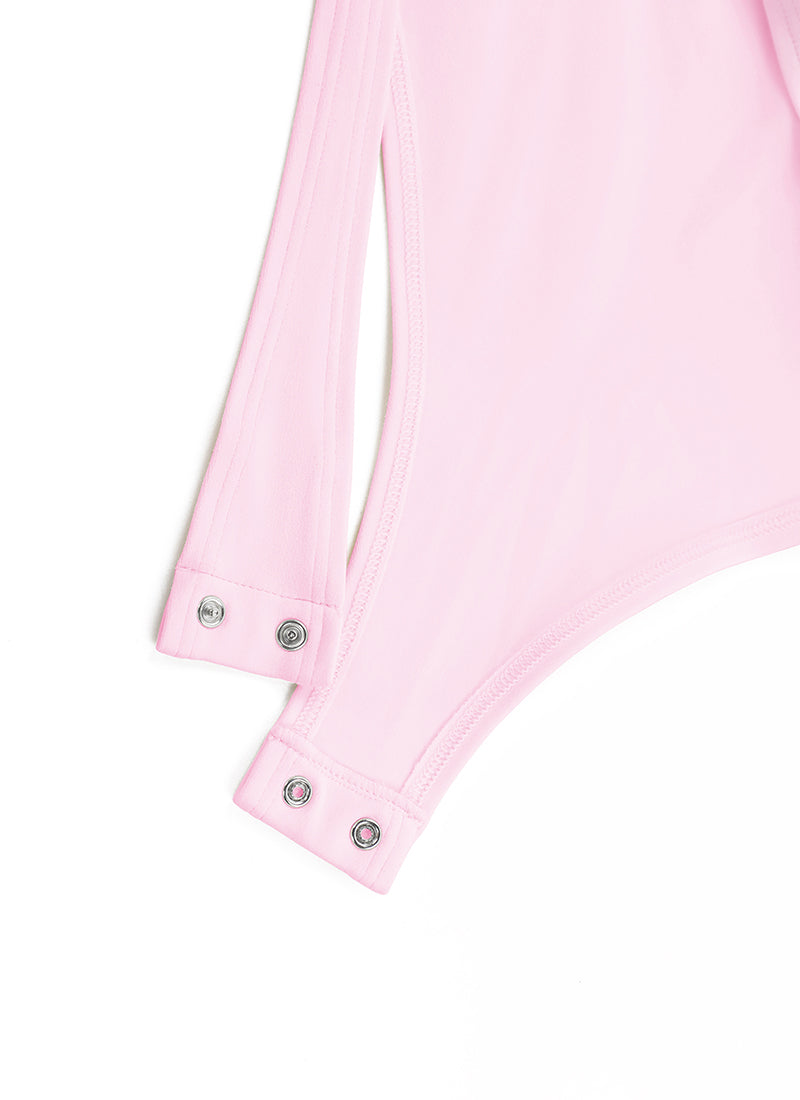 CRZ YOGA Women's Yoga Tight Fit Scoop Neck Short Sleeves Bodysuits Pink Peony @model_info:NEW