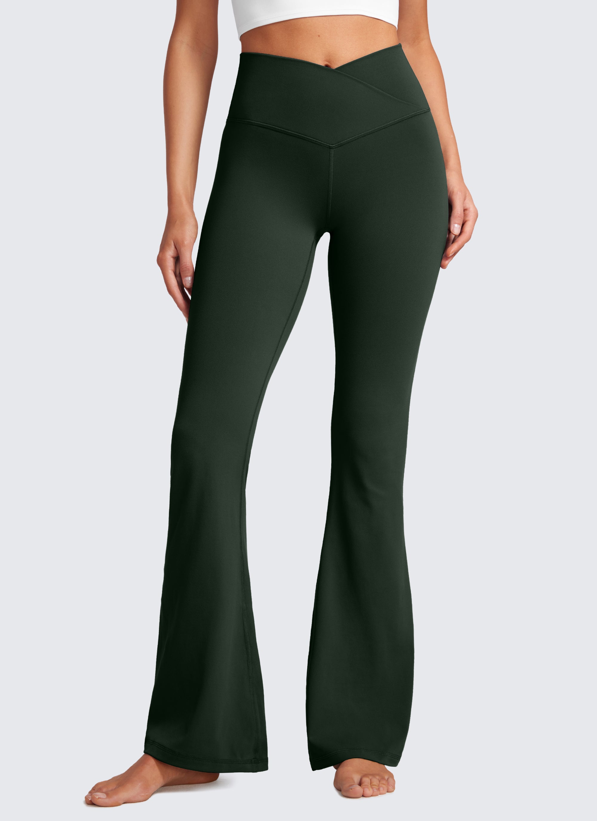 CRZ YOGA Women Butterluxe V Crossover High Waist Flare Leggings 29