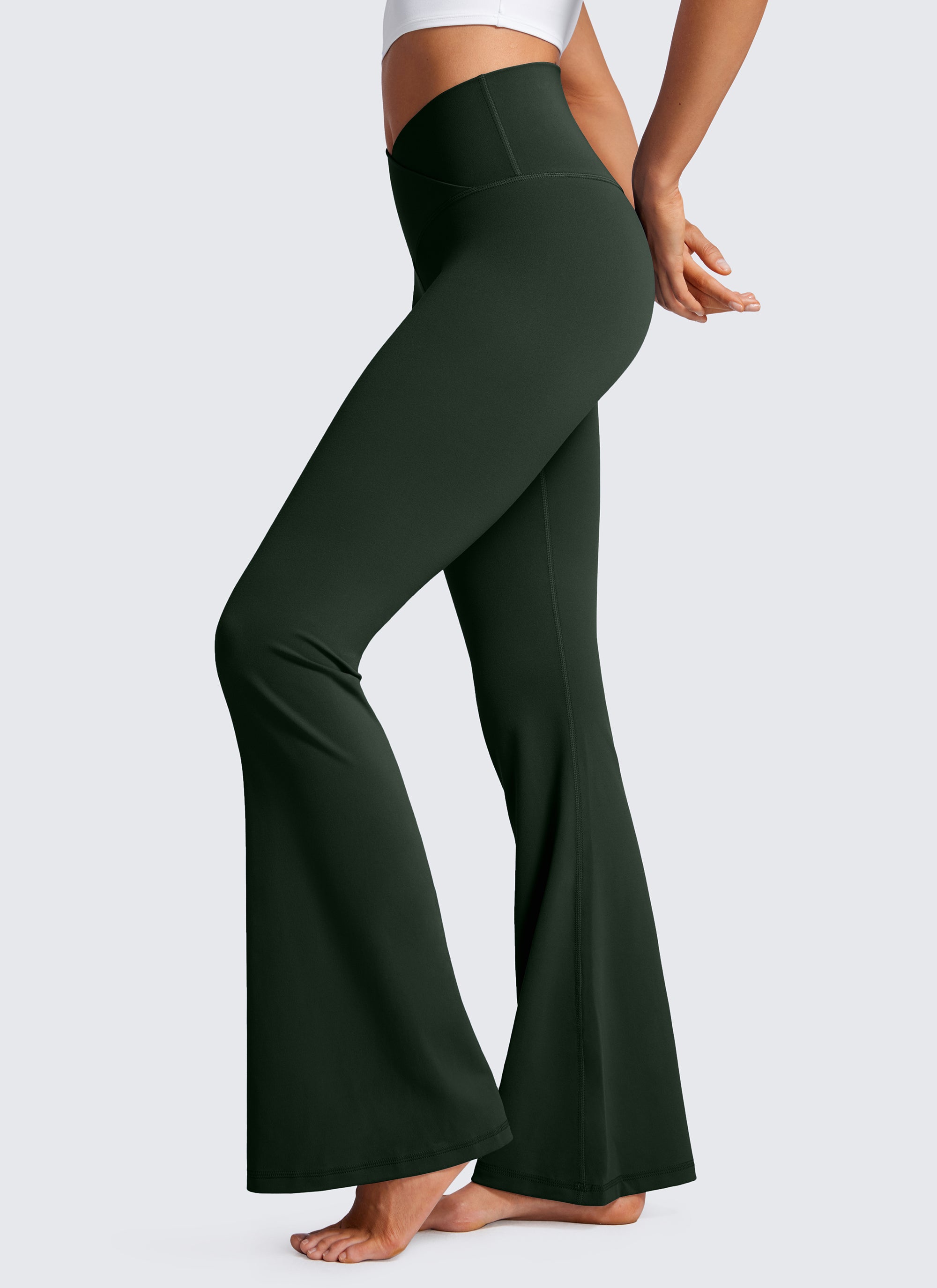 CRZ YOGA Women Butterluxe V Crossover High Waist Flare Leggings 29