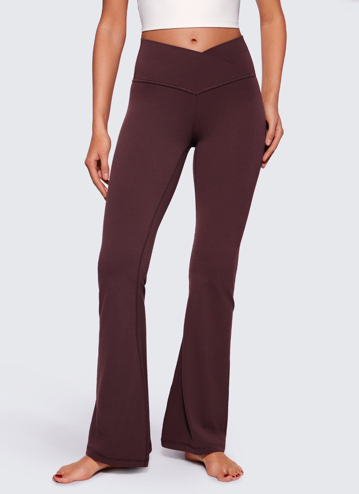 CRZ YOGA Women Butterluxe V Crossover High Waist Flare Leggings 29