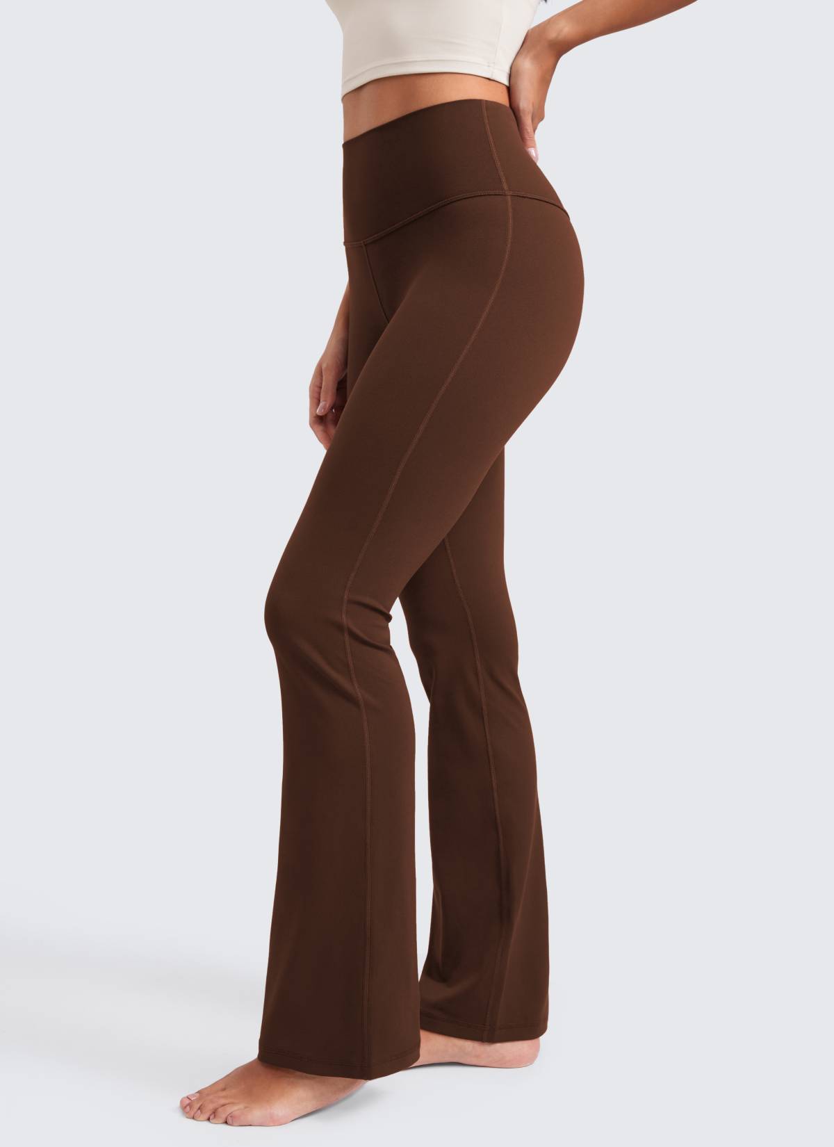 CRZ YOGA - ليغينغز نسائي بخصر عالٍ وساق متسعة بنمط « Butterluxe » وقصة «Bootcut» - مقاس 32
