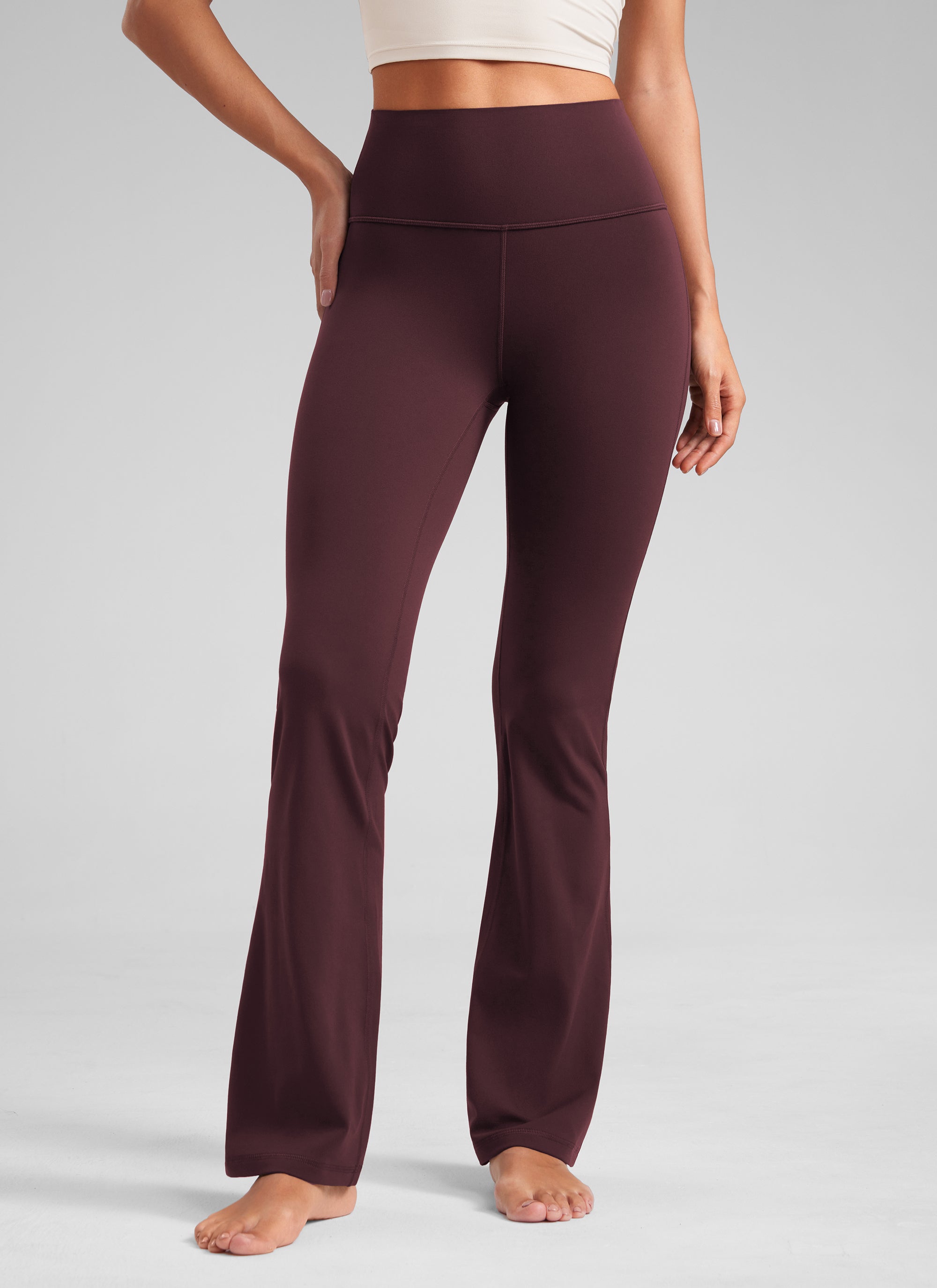 CRZ YOGA - ليغينغز نسائي بخصر عالٍ وساق متسعة بنمط « Butterluxe » وقصة «Bootcut» - مقاس 32