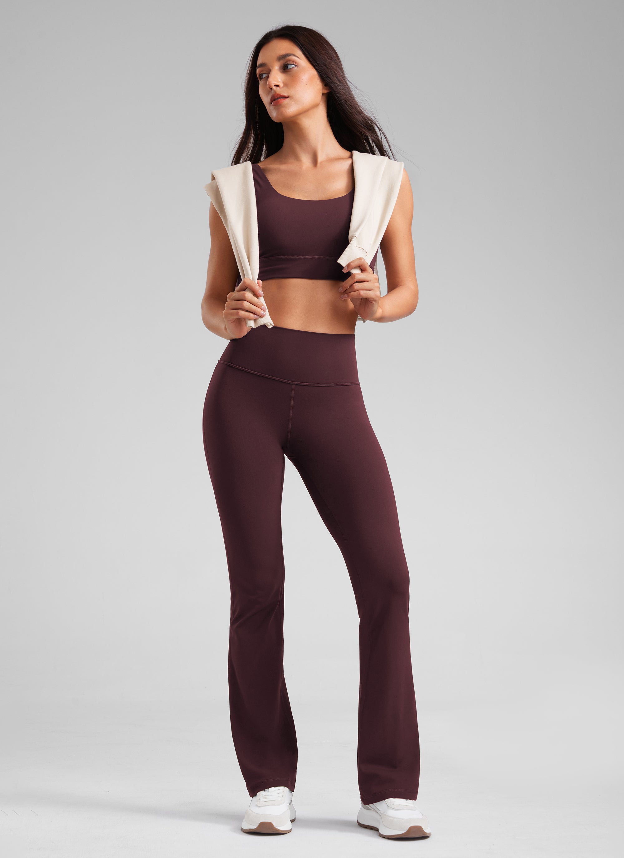 CRZ YOGA - ليغينغز نسائي بخصر عالٍ وساق متسعة بنمط « Butterluxe » وقصة «Bootcut» - مقاس 32