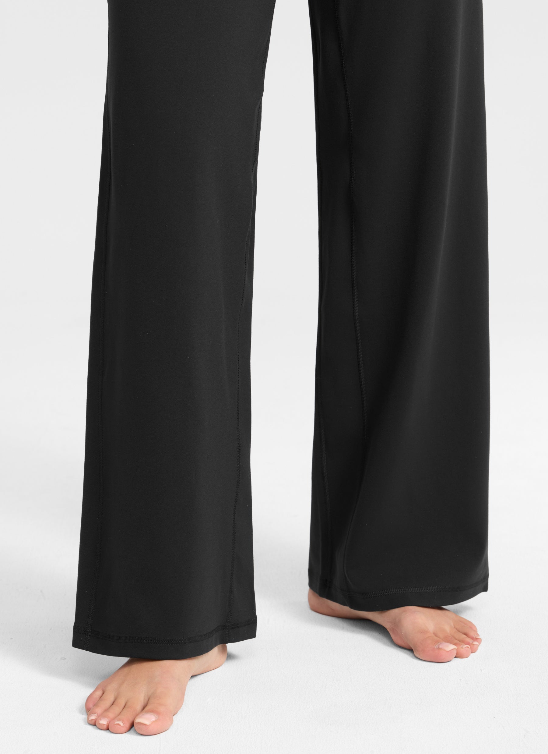CRZ YOGA Women's Butterlift High Waisted Wide Leg Pants with Pockets Black