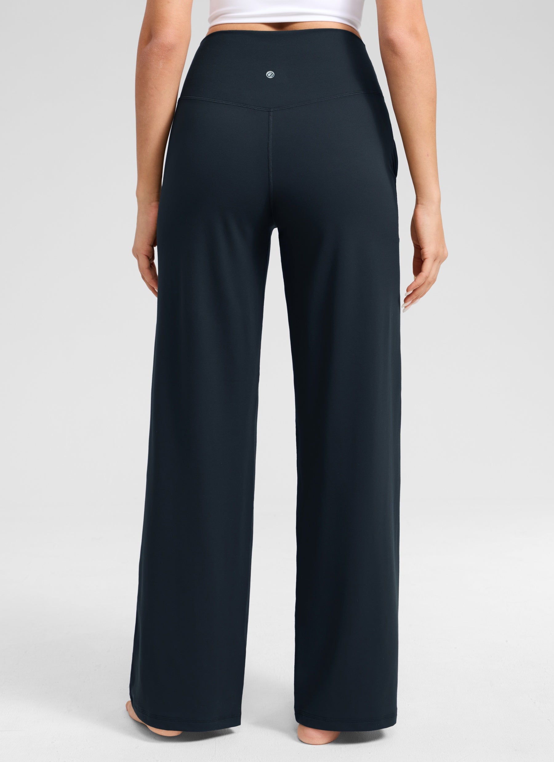 CRZ YOGA Women's Butterlift High Waisted Wide Leg Pants with Pockets True Navy