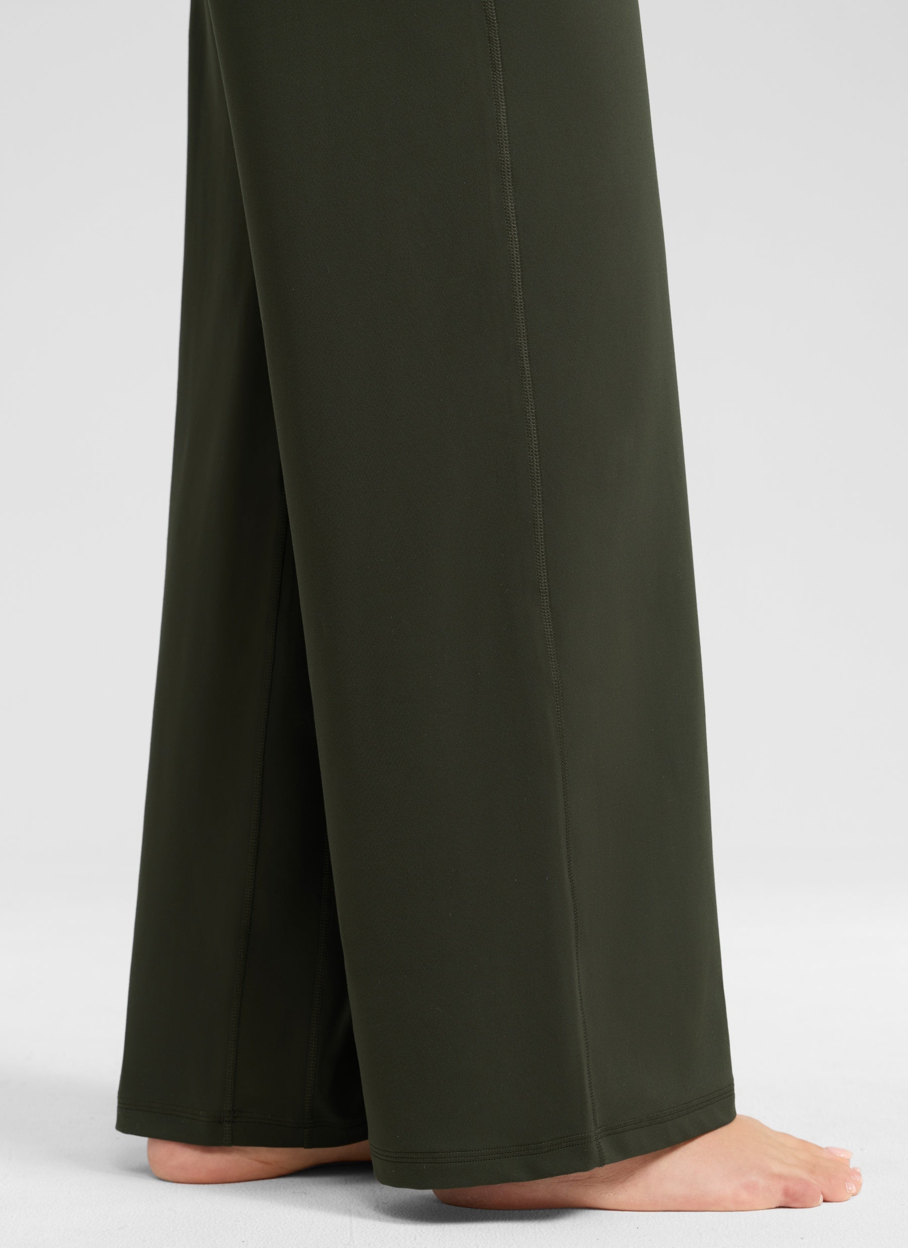 CRZ YOGA Women's Butterlift High Waisted Wide Leg Pants with Pockets Olive Green