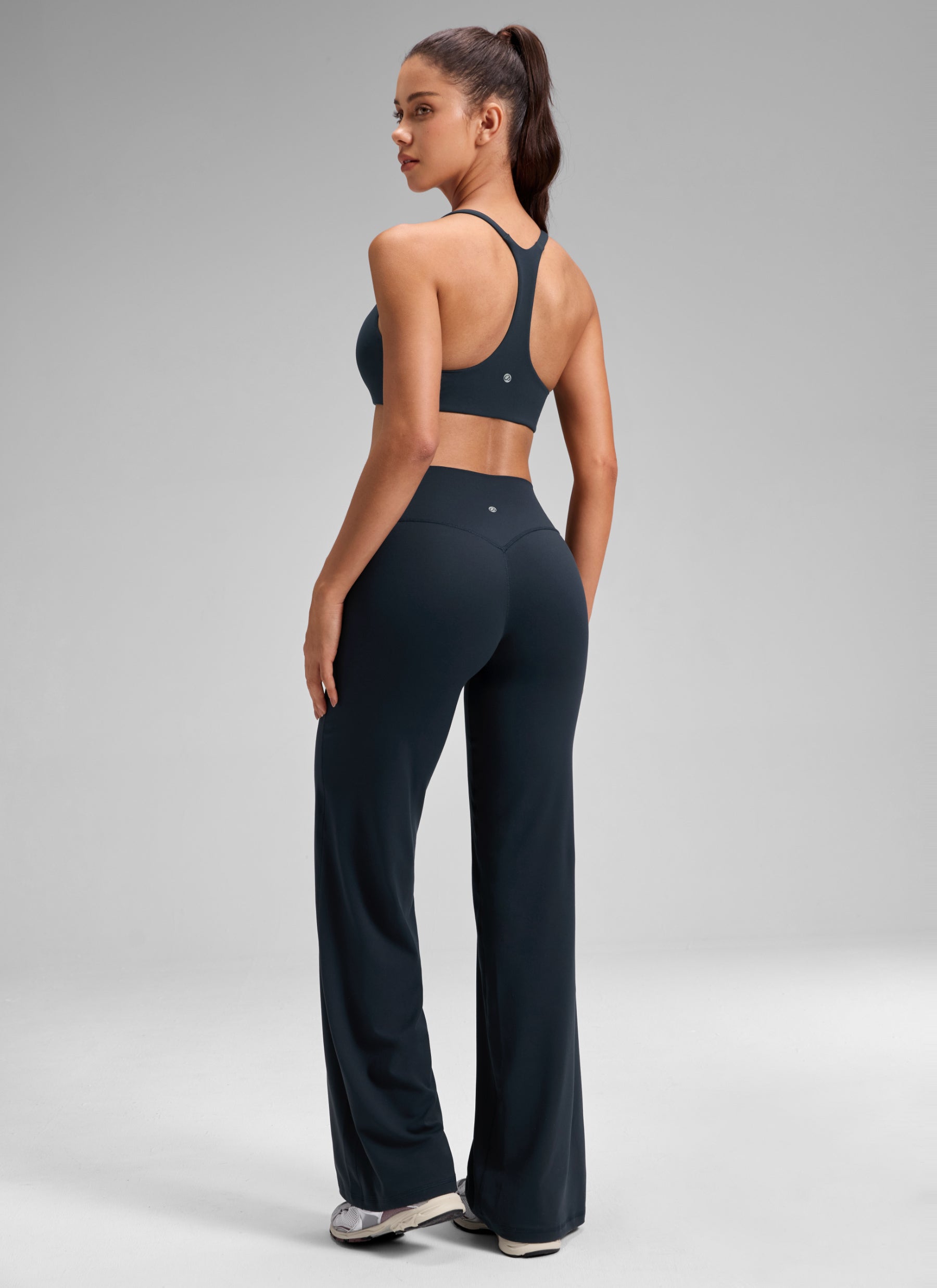 CRZ YOGA Women's Softretch Workout No Front Seam Wide Leg Pant 32