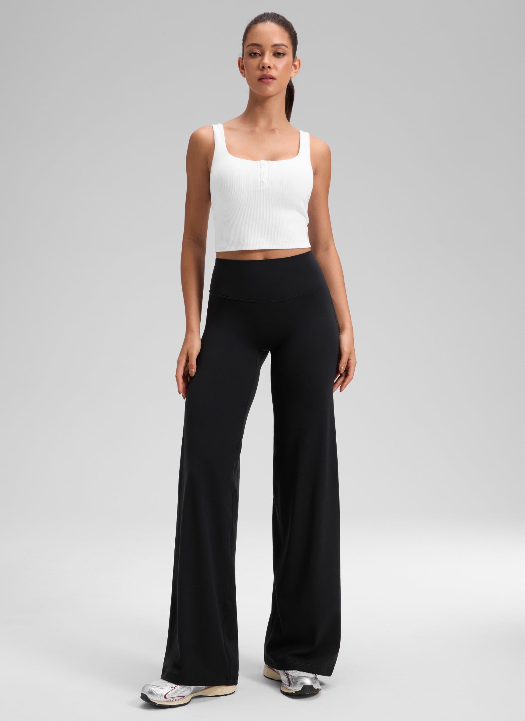 CRZ YOGA Women's Softretch Workout No Front Seam Wide Leg Pant 30
