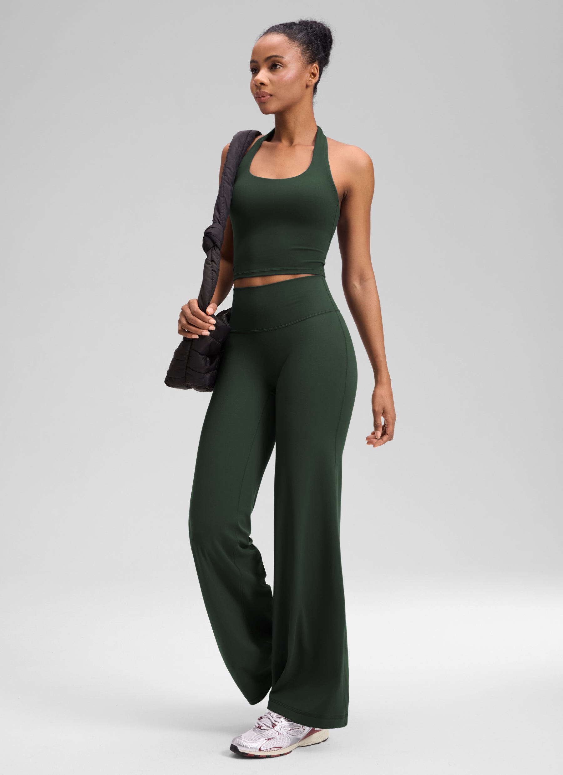 CRZ YOGA Women's Softretch Workout No Front Seam Wide Leg Pant 28