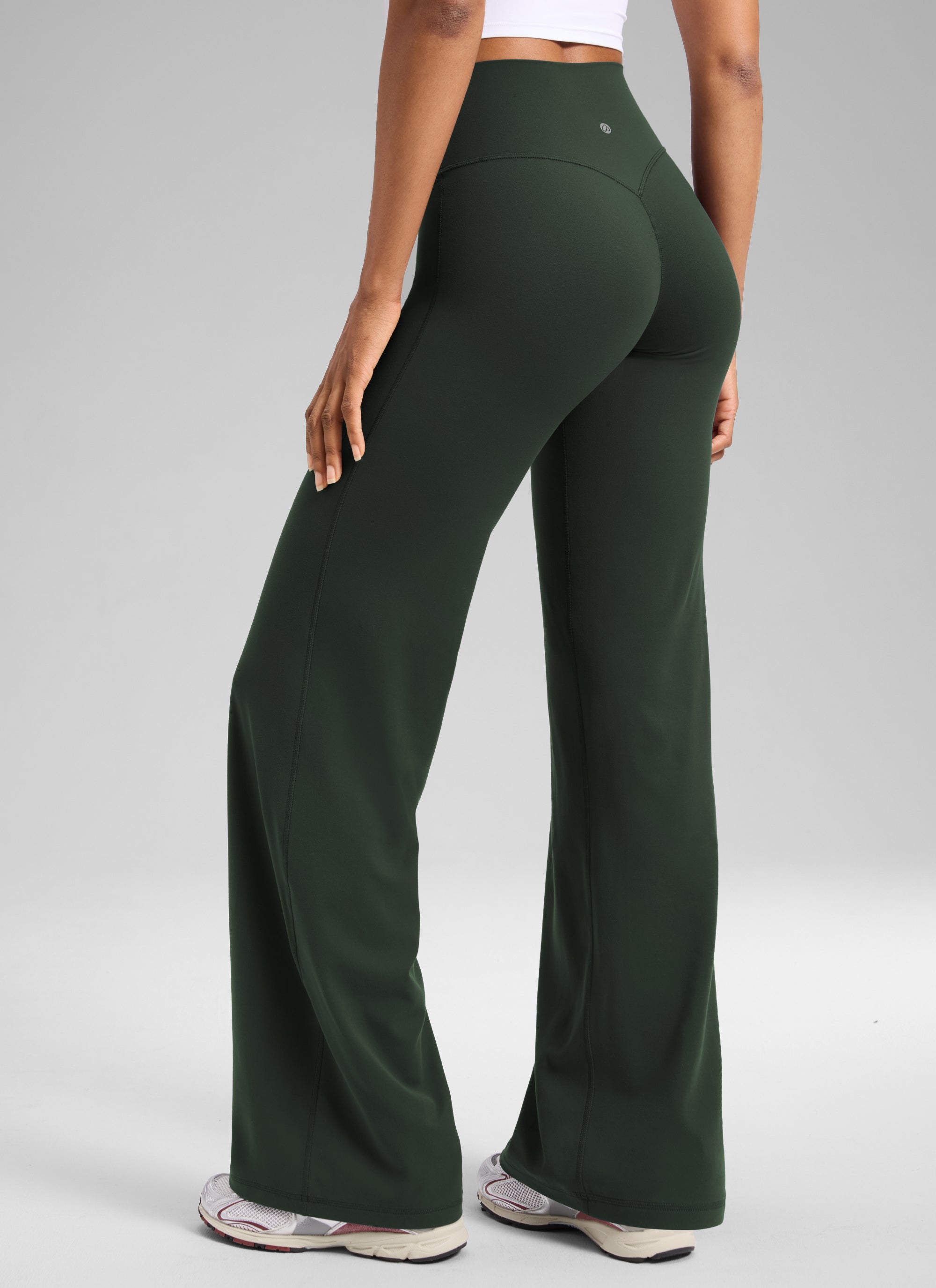 CRZ YOGA Women's Softretch Workout No Front Seam Wide Leg Pant 28