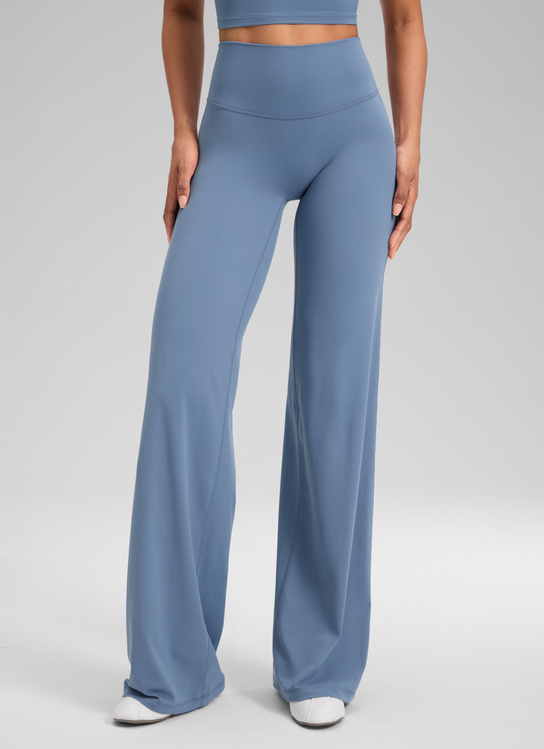 CRZ YOGA Women's Softretch Workout No Front Seam Wide Leg Pant 28