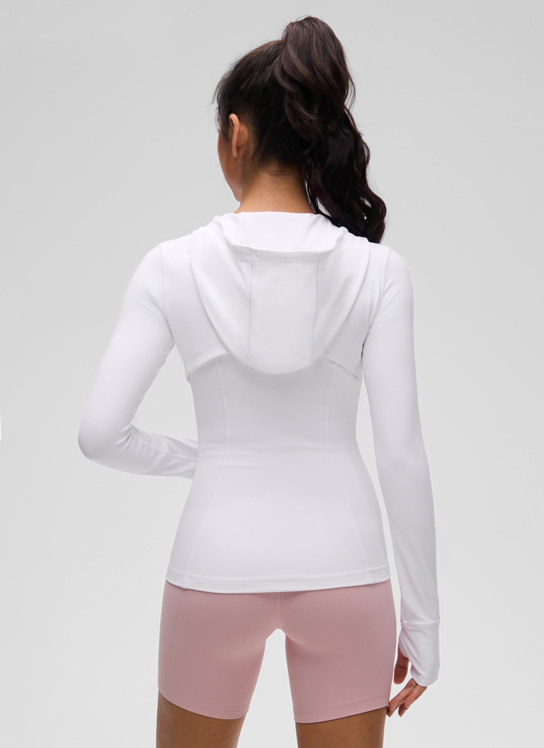 هوديز CRZ YOGA نسائي Butterluxe بقصة ضيقة وجيوب بسحاب كامل أبيض