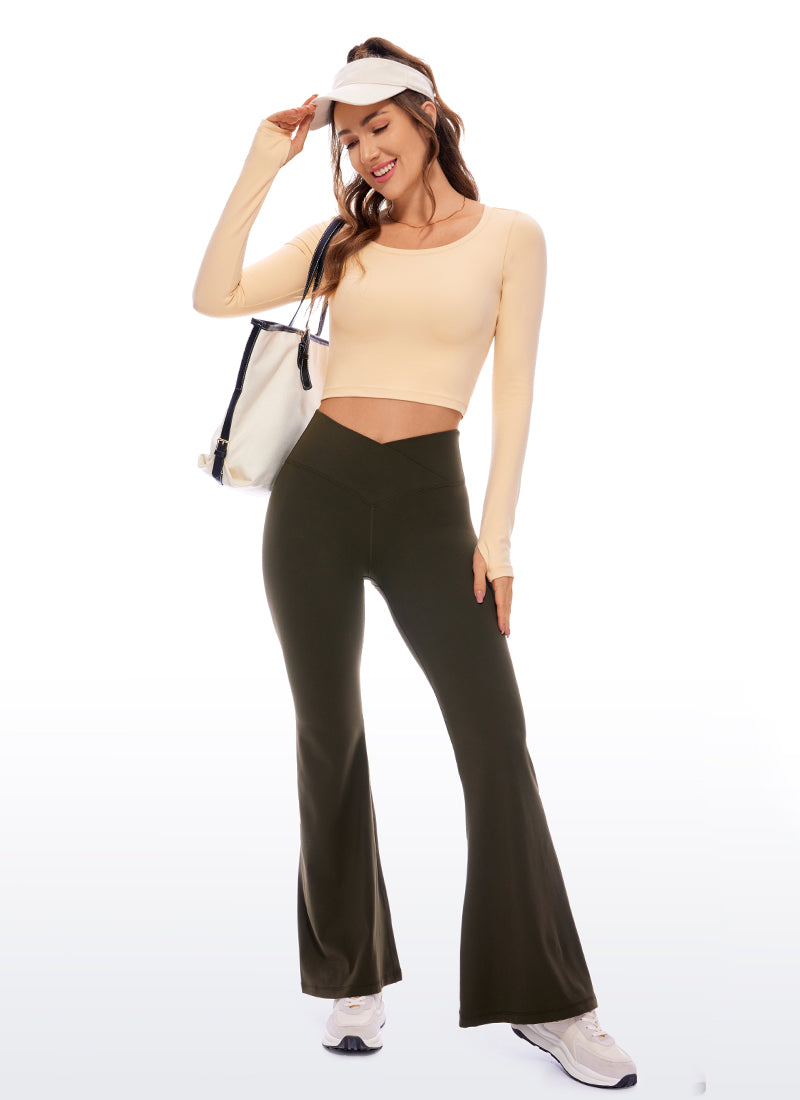 CRZ YOGA Leggings de yoga de manga larga Butterluxe para mujer Tan Milkshake @model_info:D